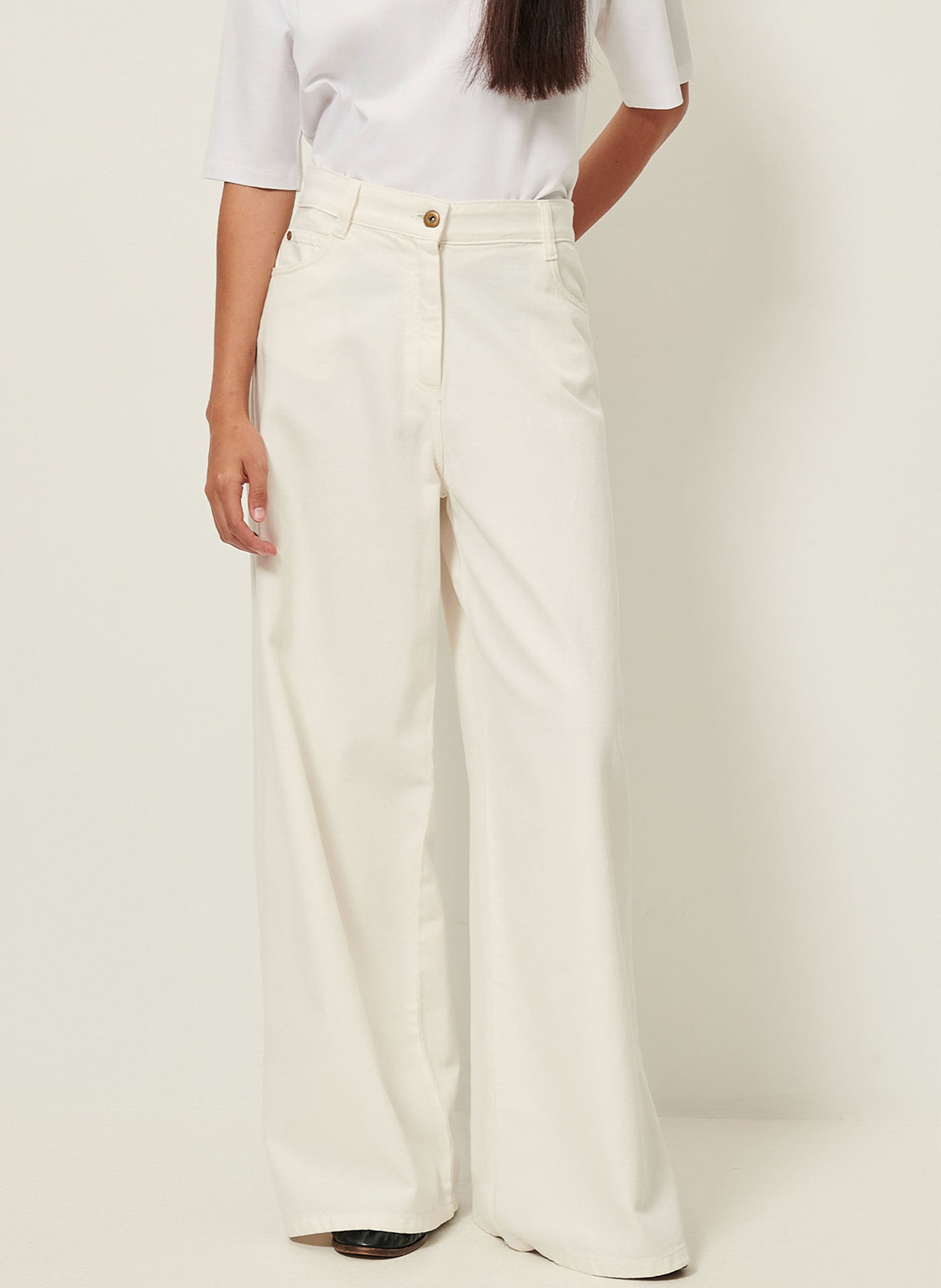 High-rise wide-leg cotton jeans SESSUN