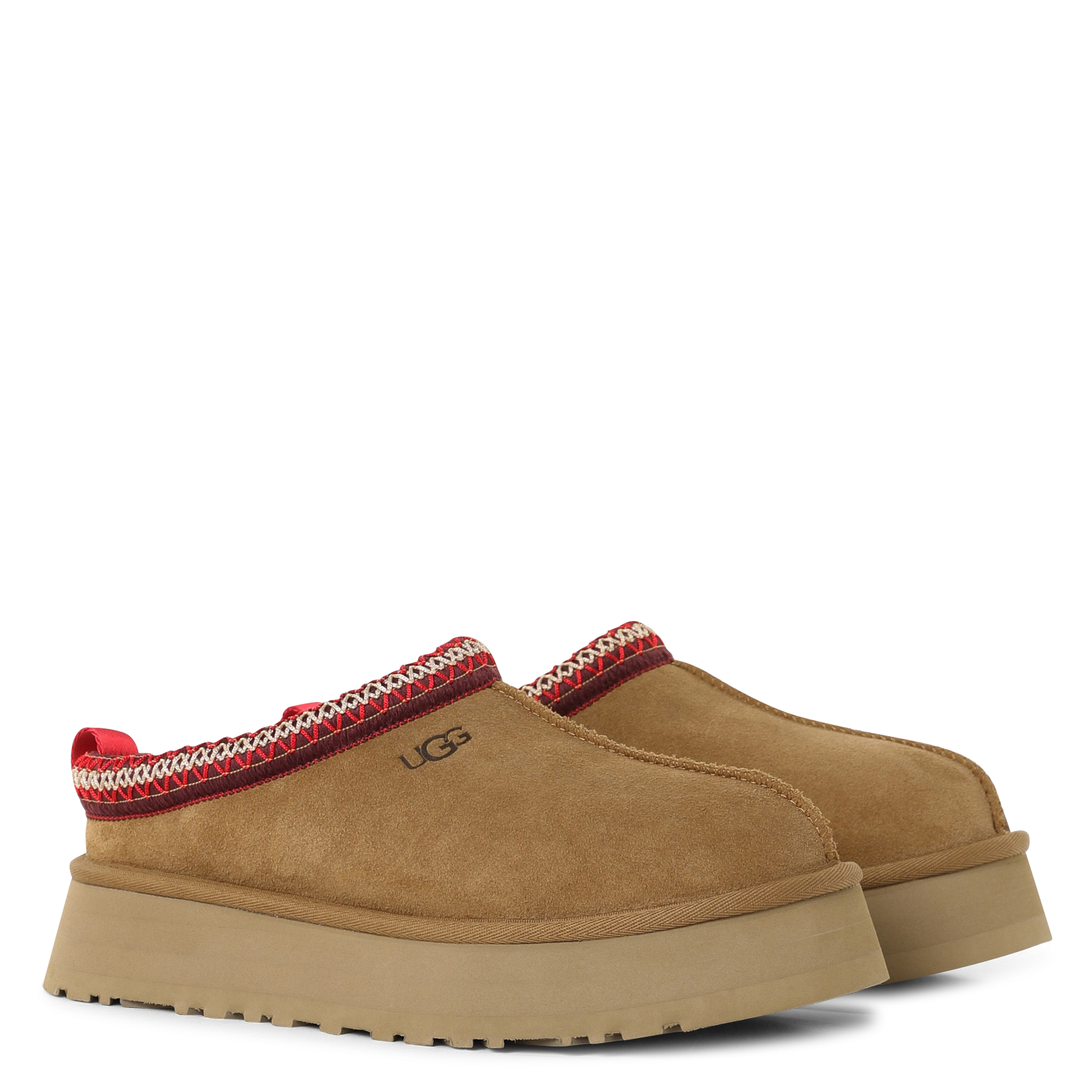 Deels leren klompen UGG Bruin