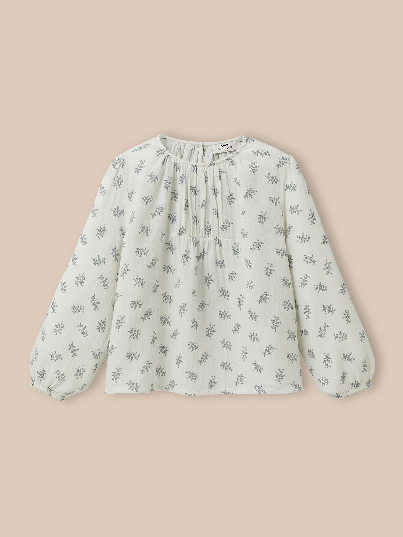 Suzanne printed gauze blouse CYRILLUS White