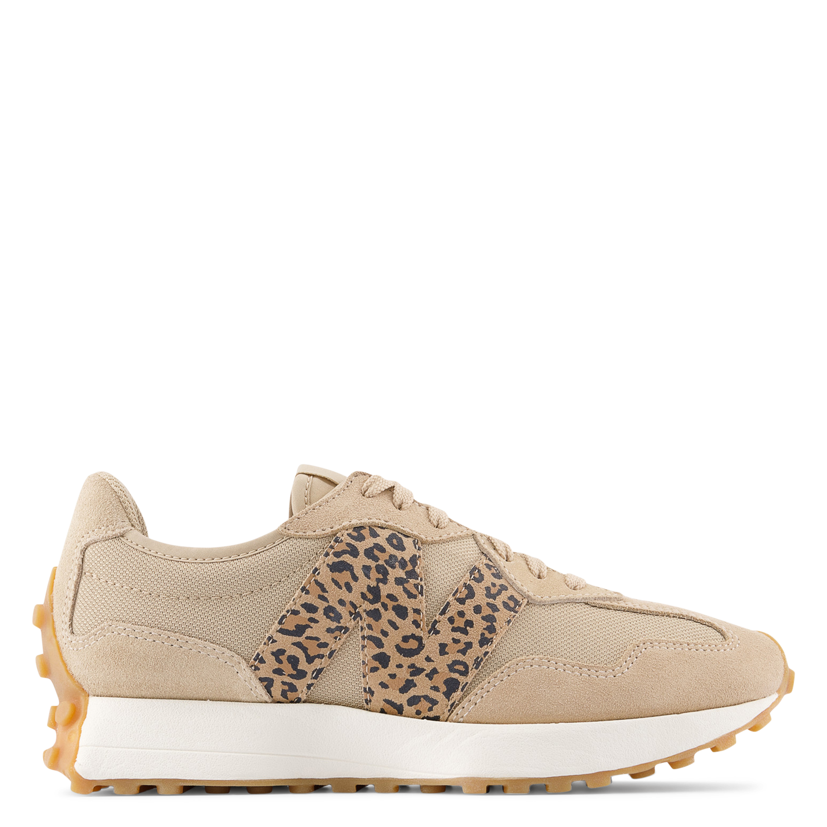 Low-top leather mix sneakers NEW BALANCE Beige