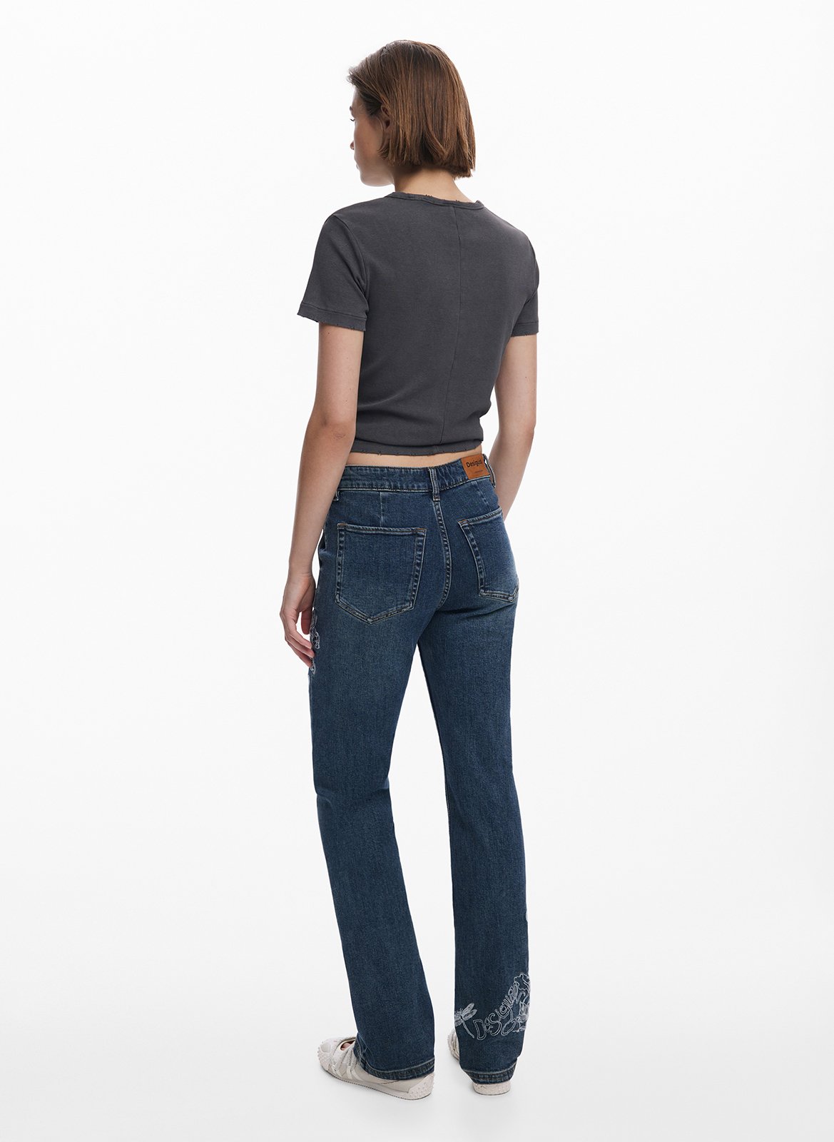 Jean droit en coton mélangé DESIGUAL Bleu