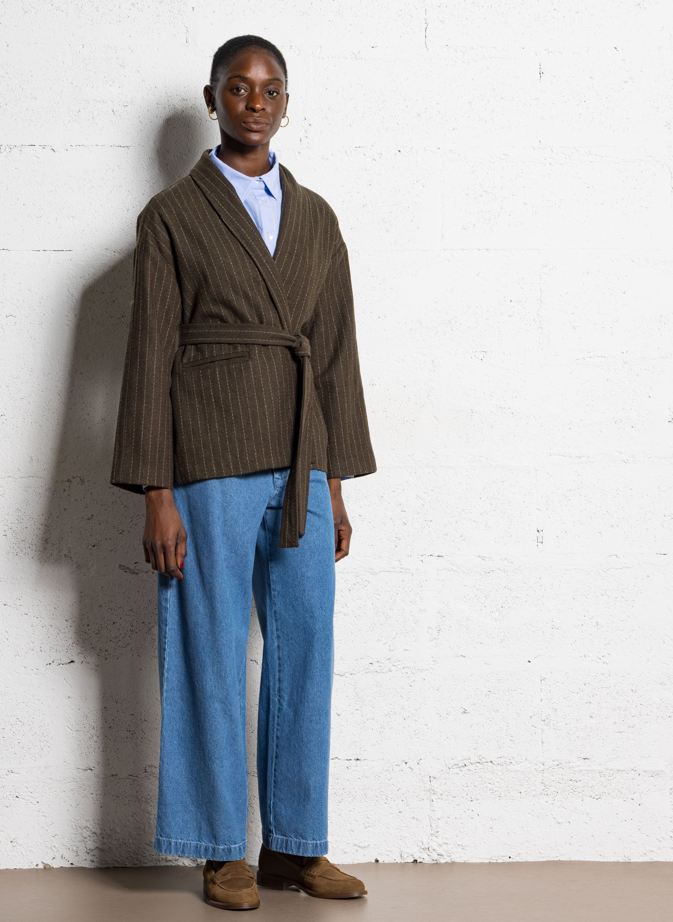 Jacket with tailored collar BELLA JONES Brown