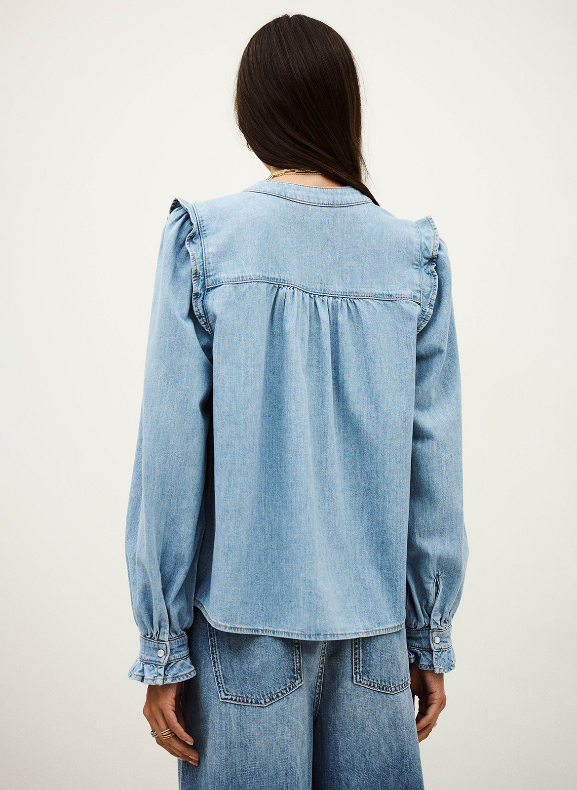 Top droit col rond en coton BA&SH Bleu