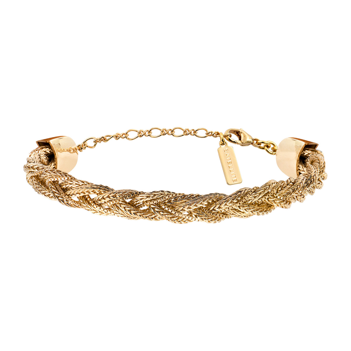 Adjustable braided bracelet in gold-plated metal SATELLITE PARIS No Color