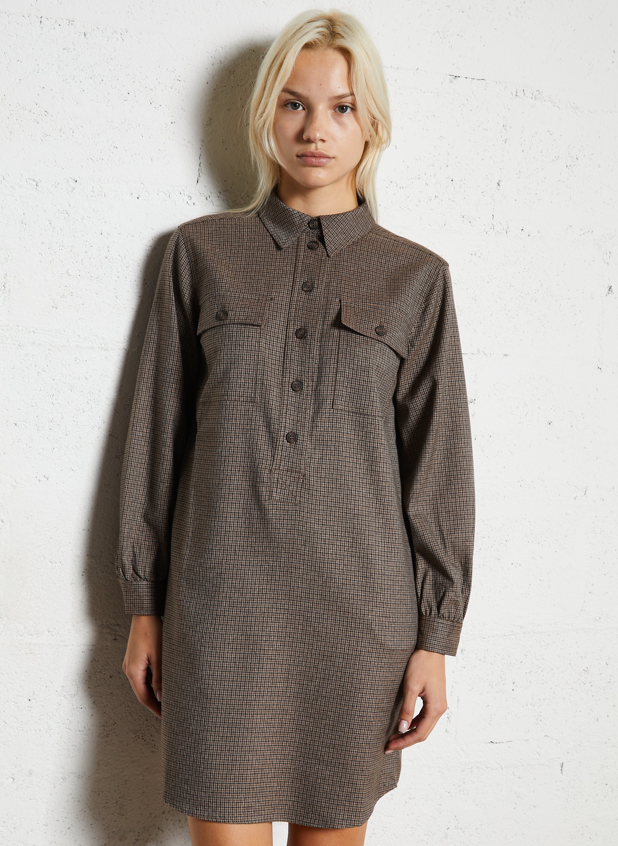 Printed shirt-collar dress MAISON 123 Multicolored