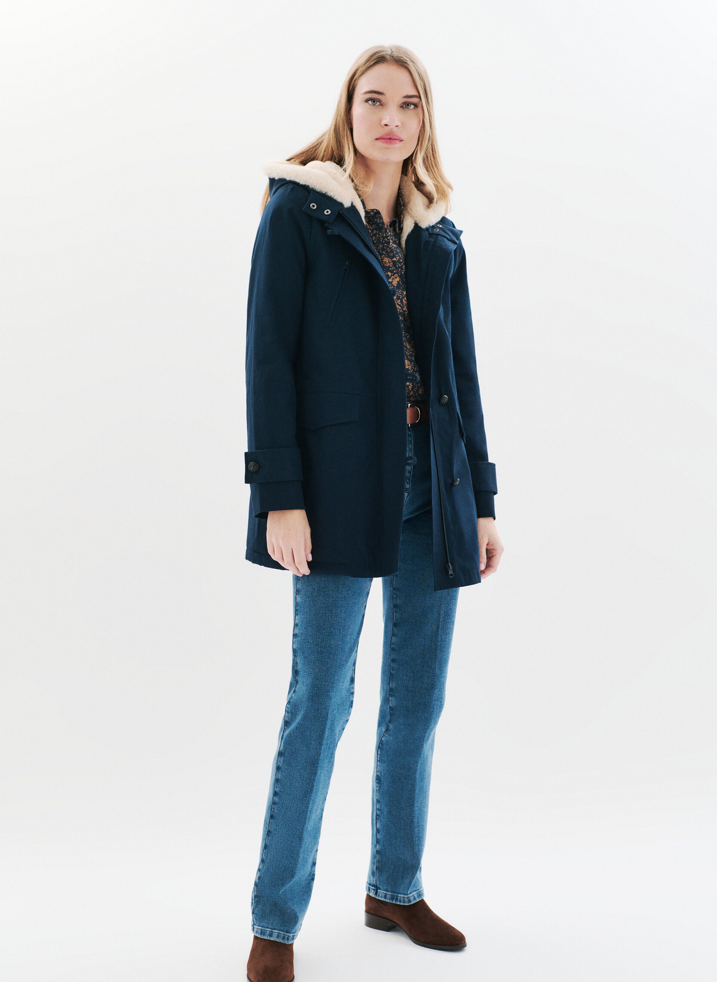 Hooded parka CAROLL Blue