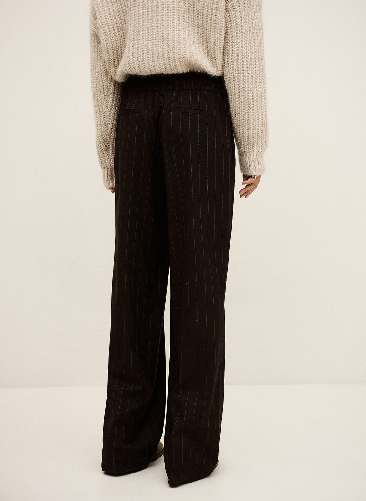 Wijde, gestreepte broek BA&SH Bruin