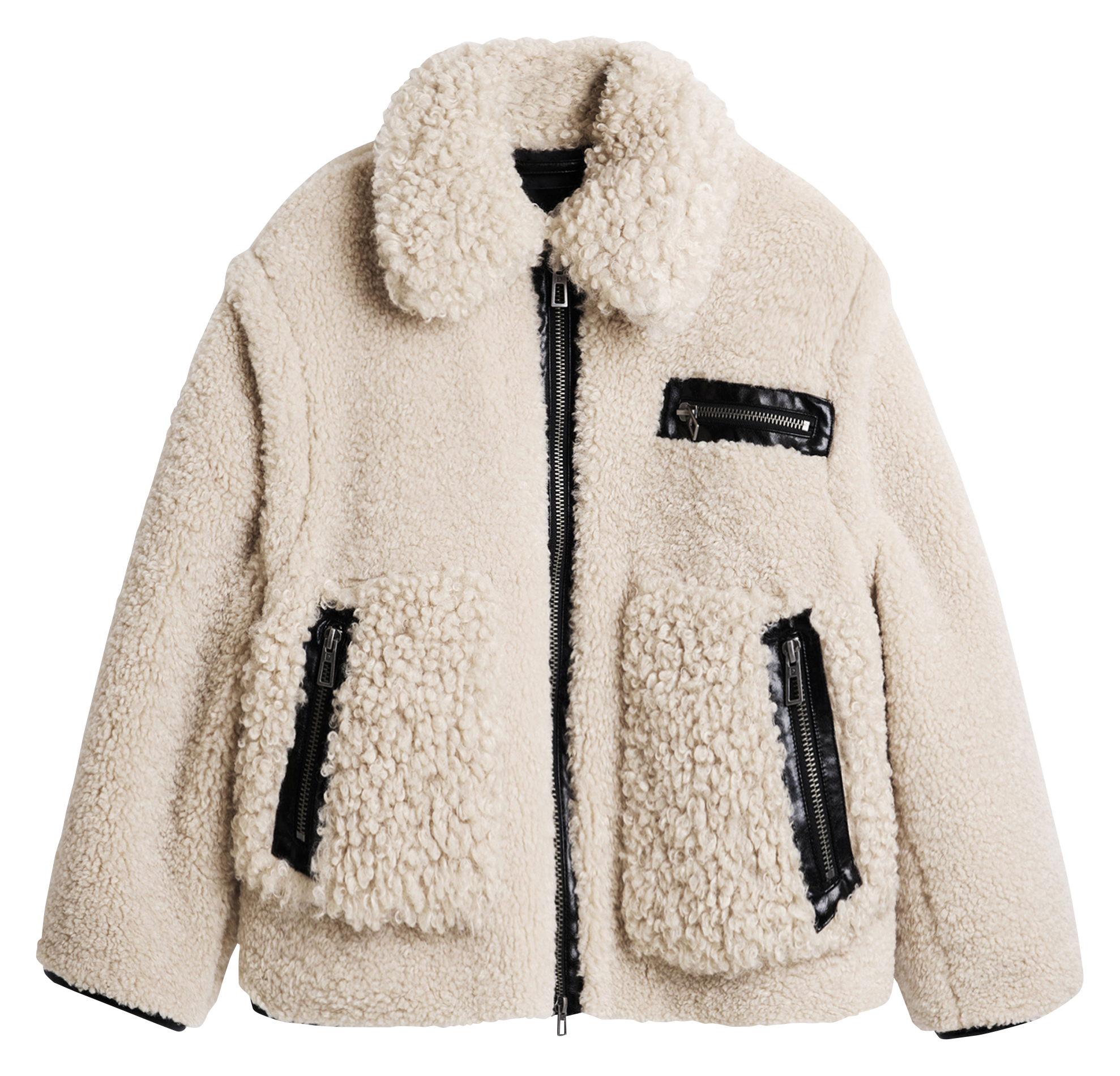 Blouson oversize col classique en sherpa DESIGUAL Marron