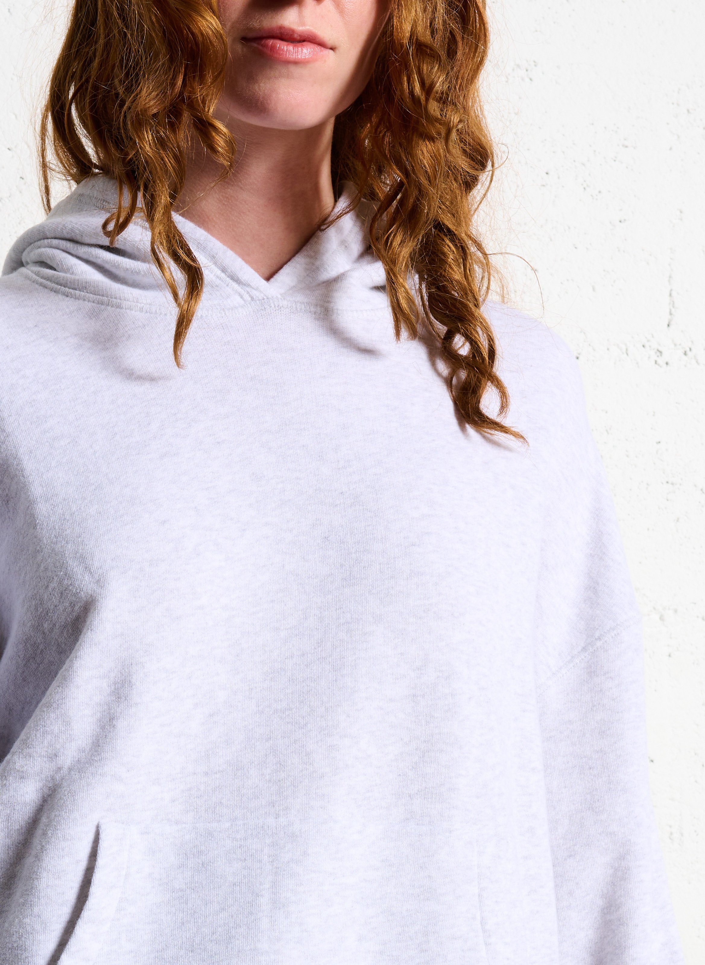 Oversized heathered hoodie AMERICAN VINTAGE Grey
