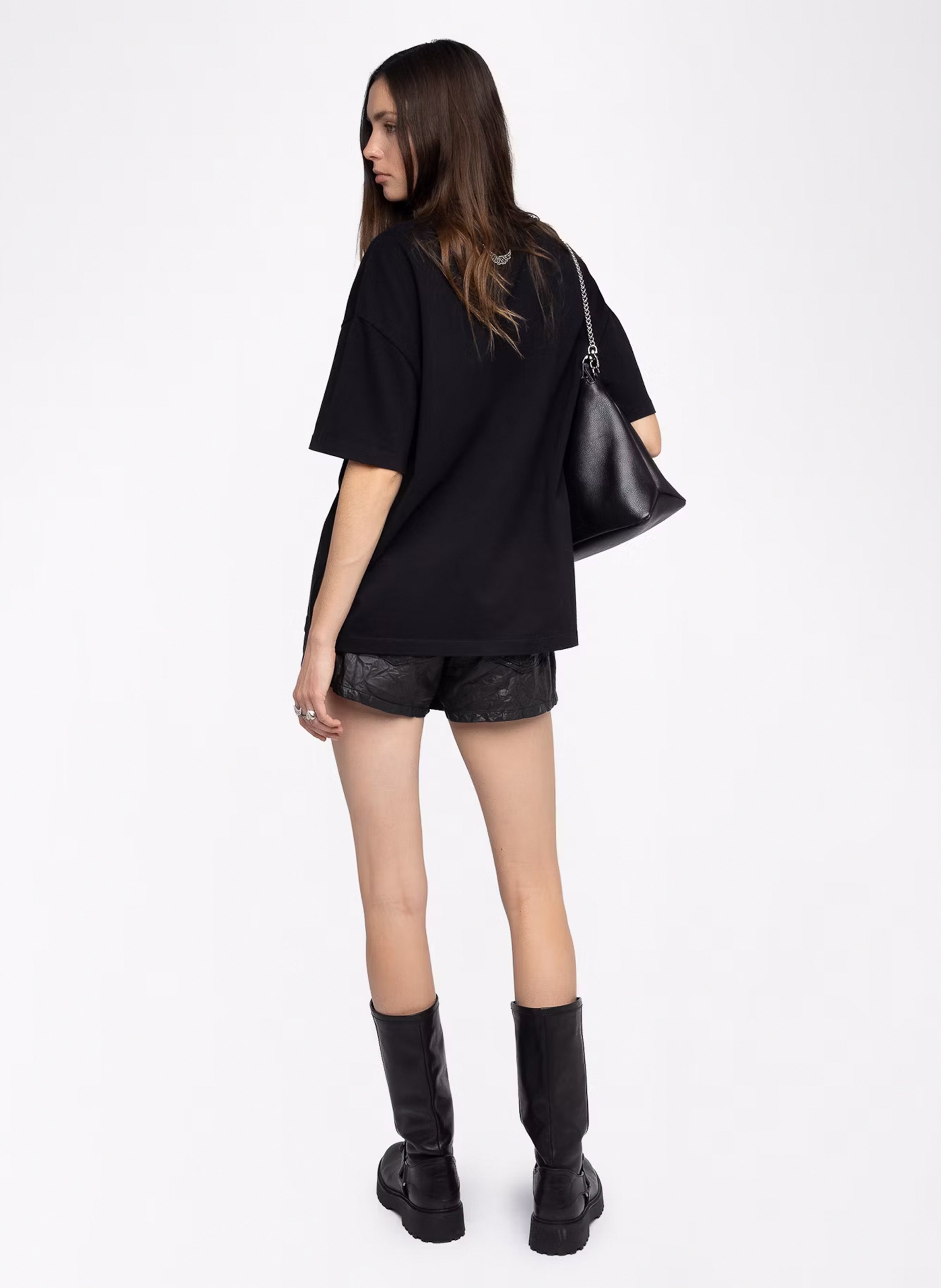 Tee-shirt col rond en coton ZADIG&amp;VOLTAIRE Noir