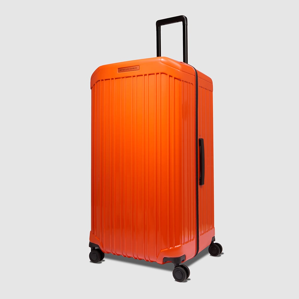 4-wheel trunk format trolley suitcase with TSA lock and removable washable lining PIQUADRO Orange