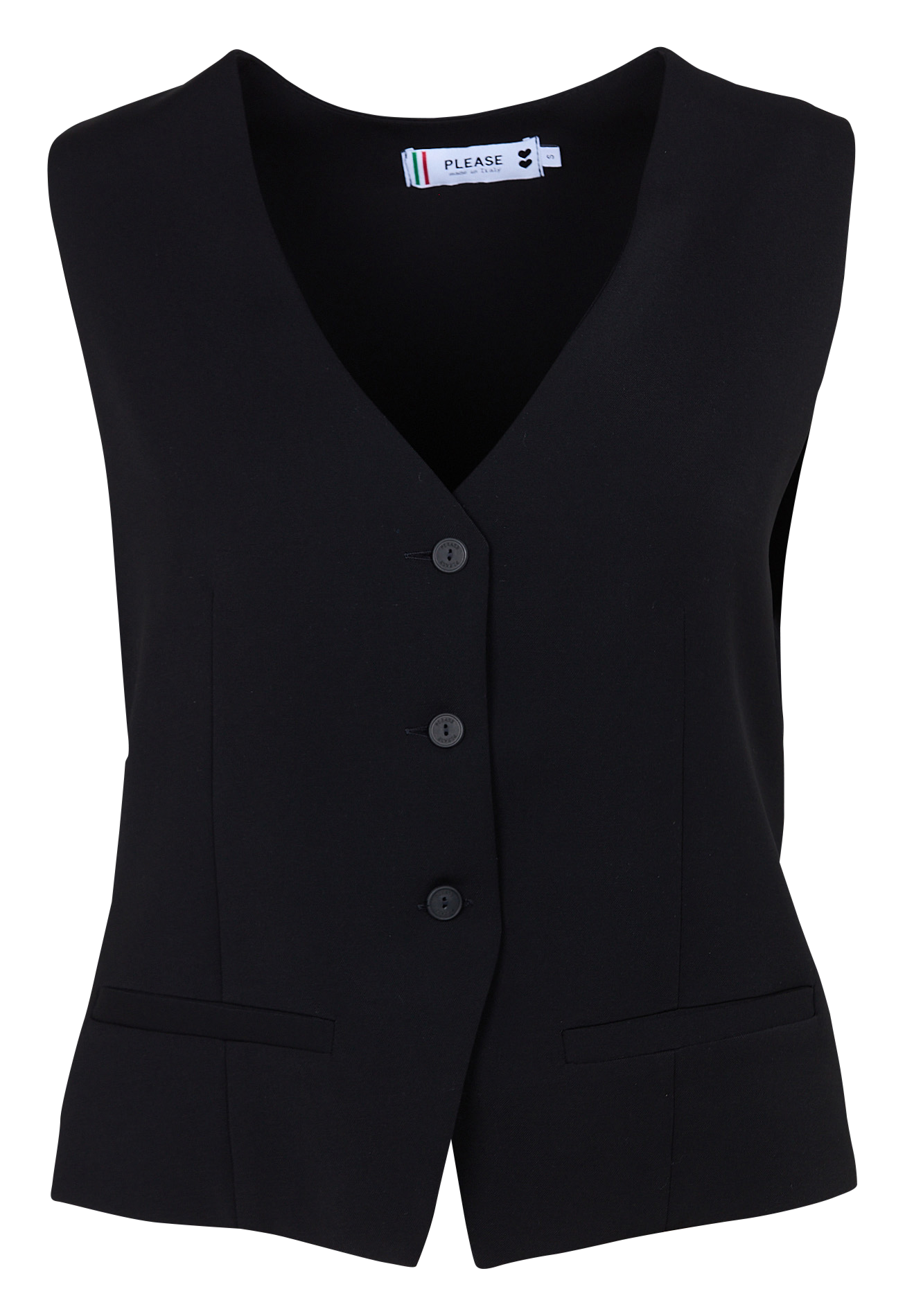 Gilet de costume col v PLEASE Noir