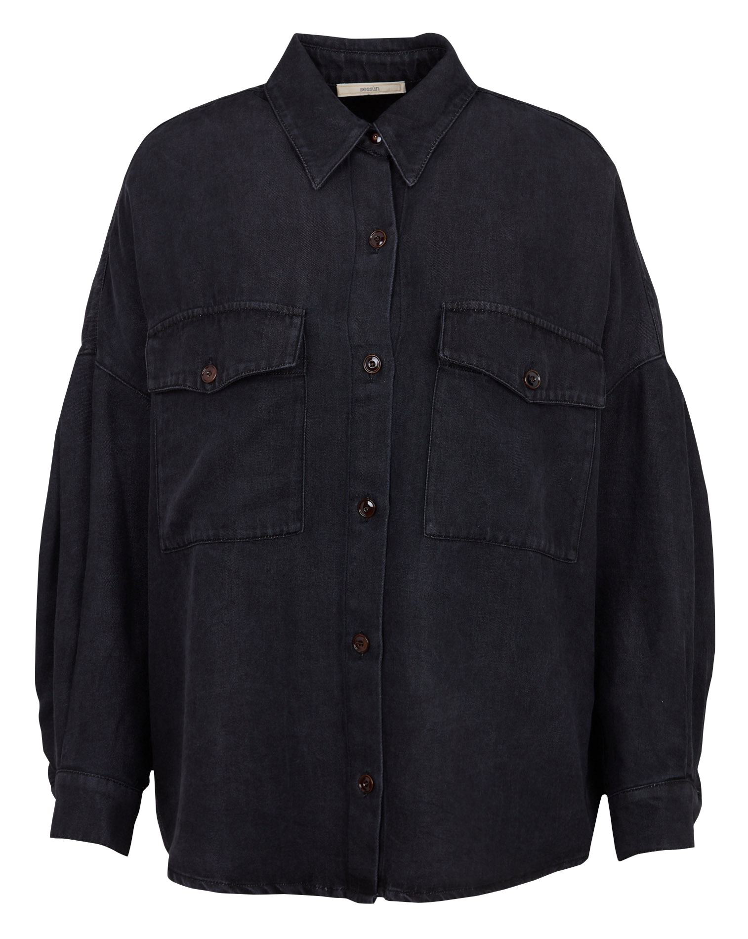 Chemise oversize col classique  SESSUN Noir
