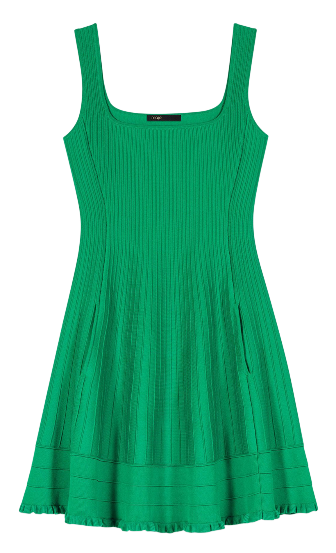 Korte aansluitende jurk met bandjes MAJE Groen
