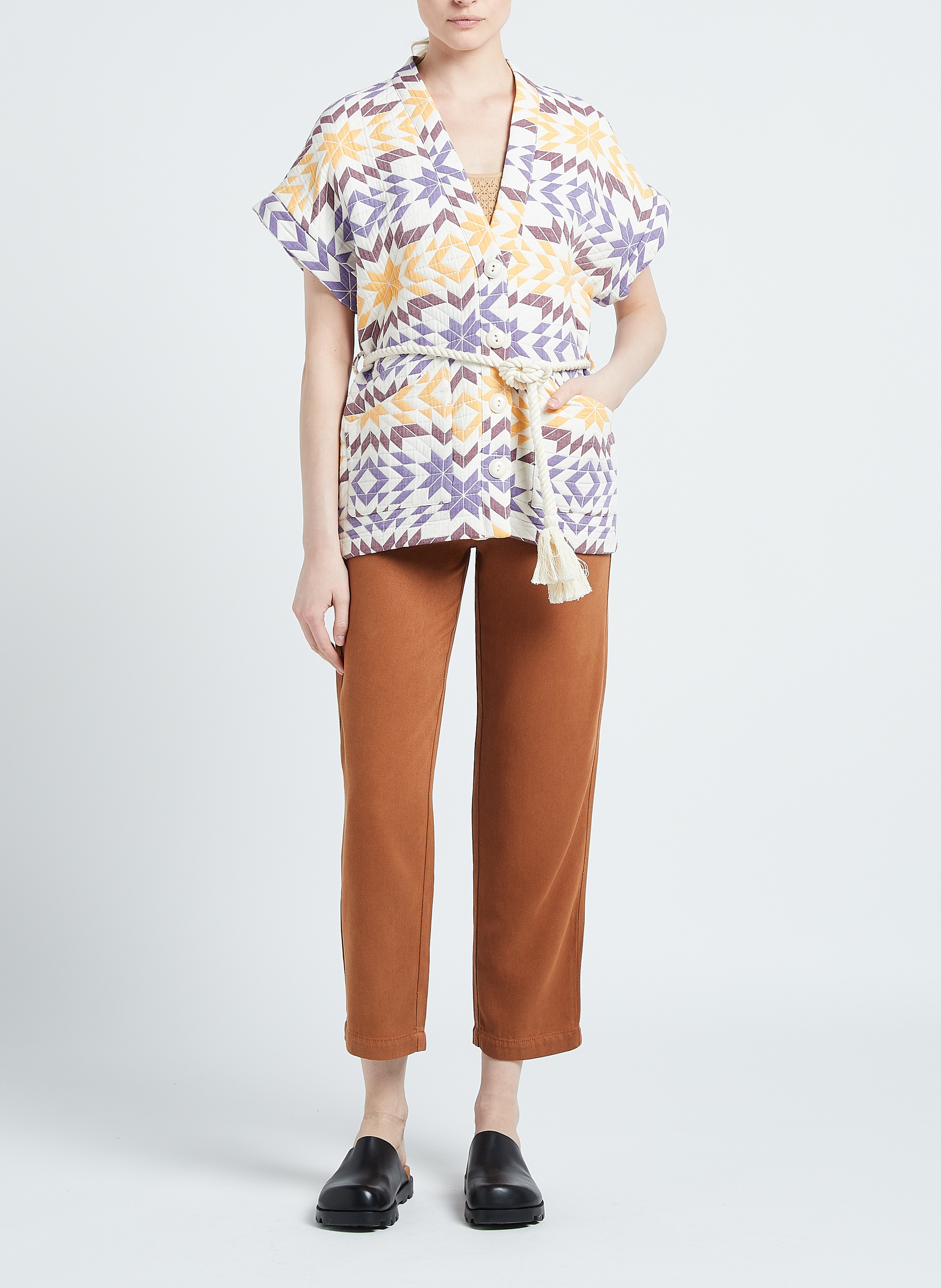 Baumwoll-Mix-Jacke mit Schalkragen LA PETITE FRANCAISE Beige