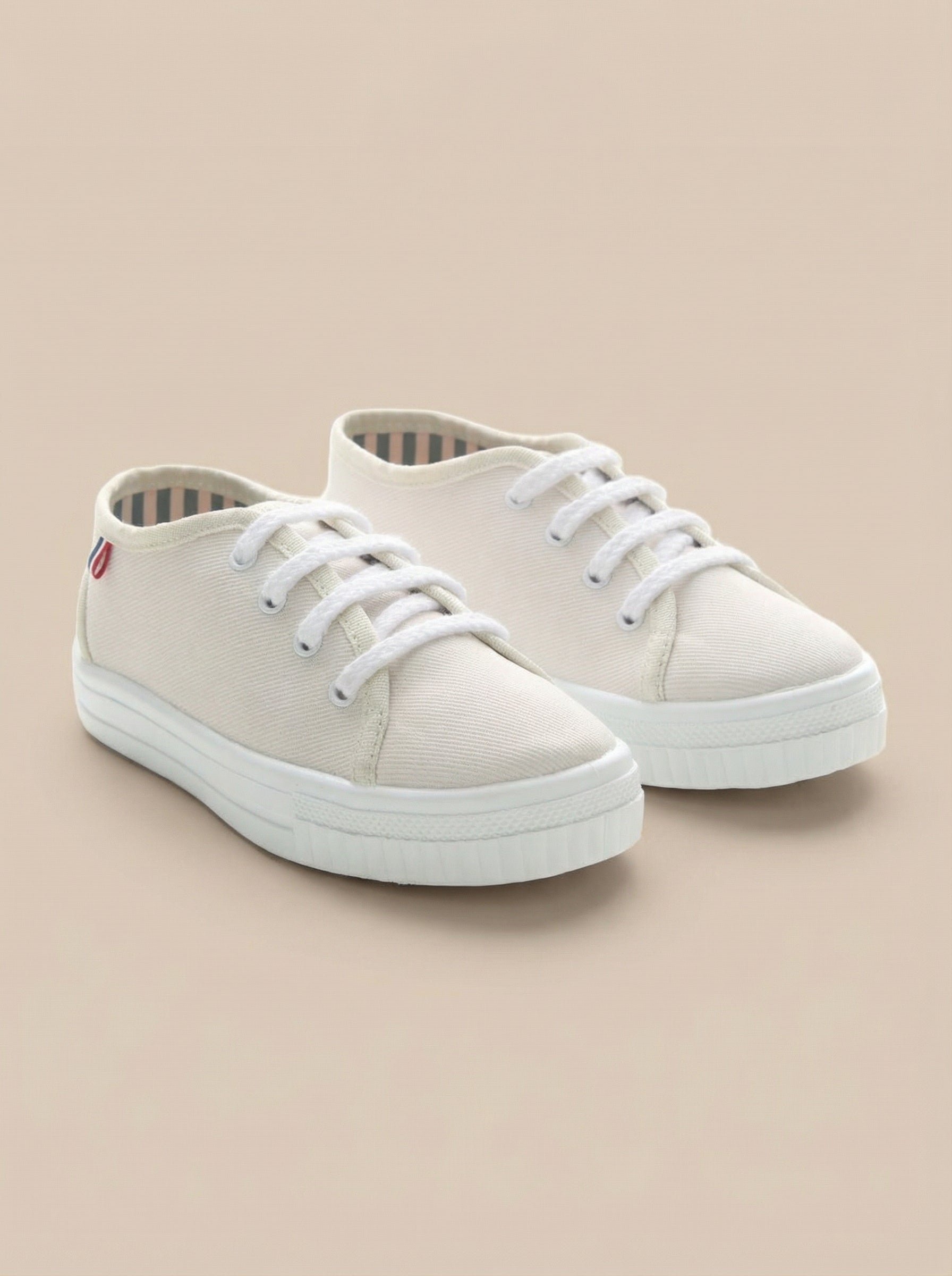 Canvas tennis shoes for kids CYRILLUS White