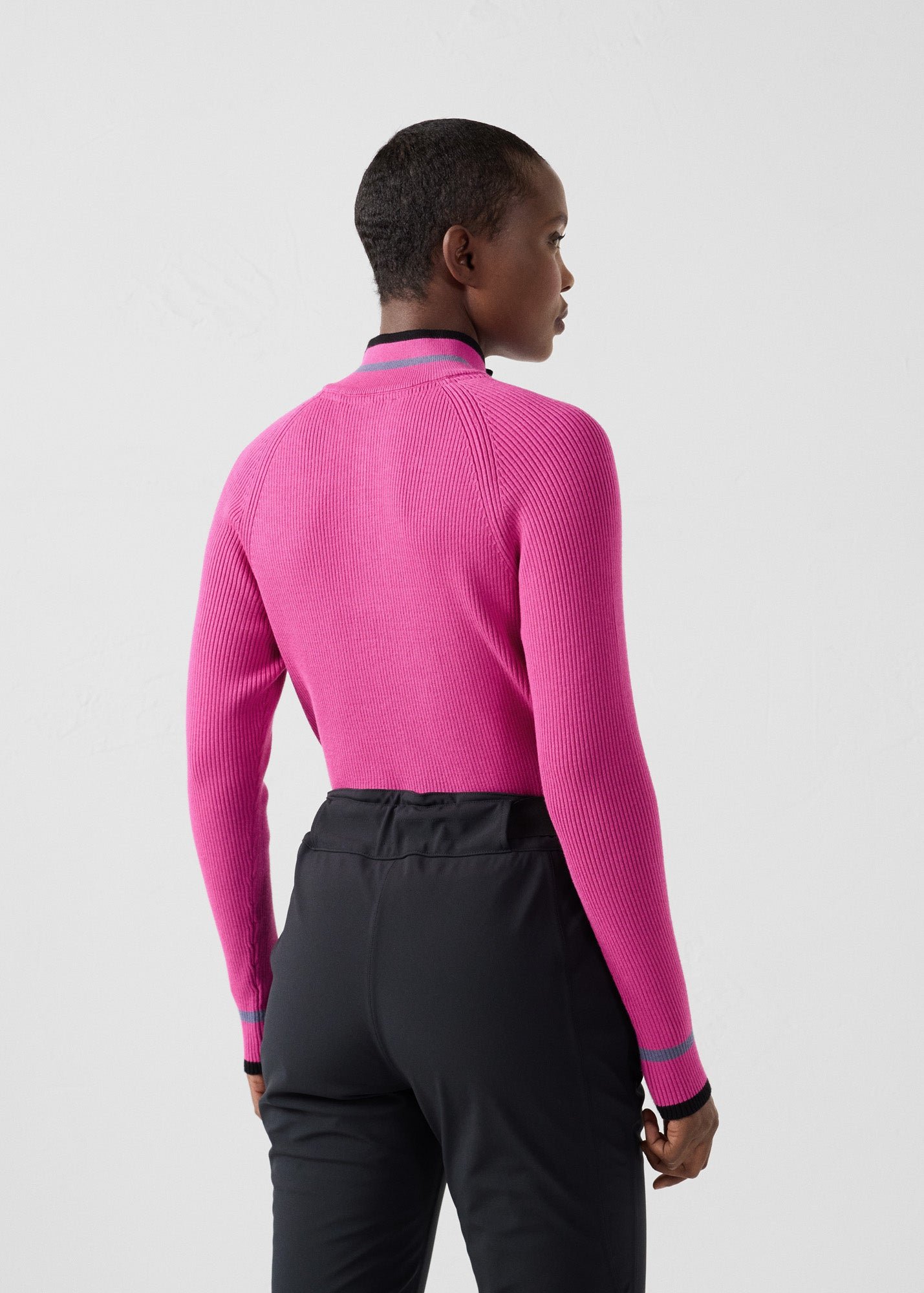 Ribbed high neck sweater mayt JOTT Pink