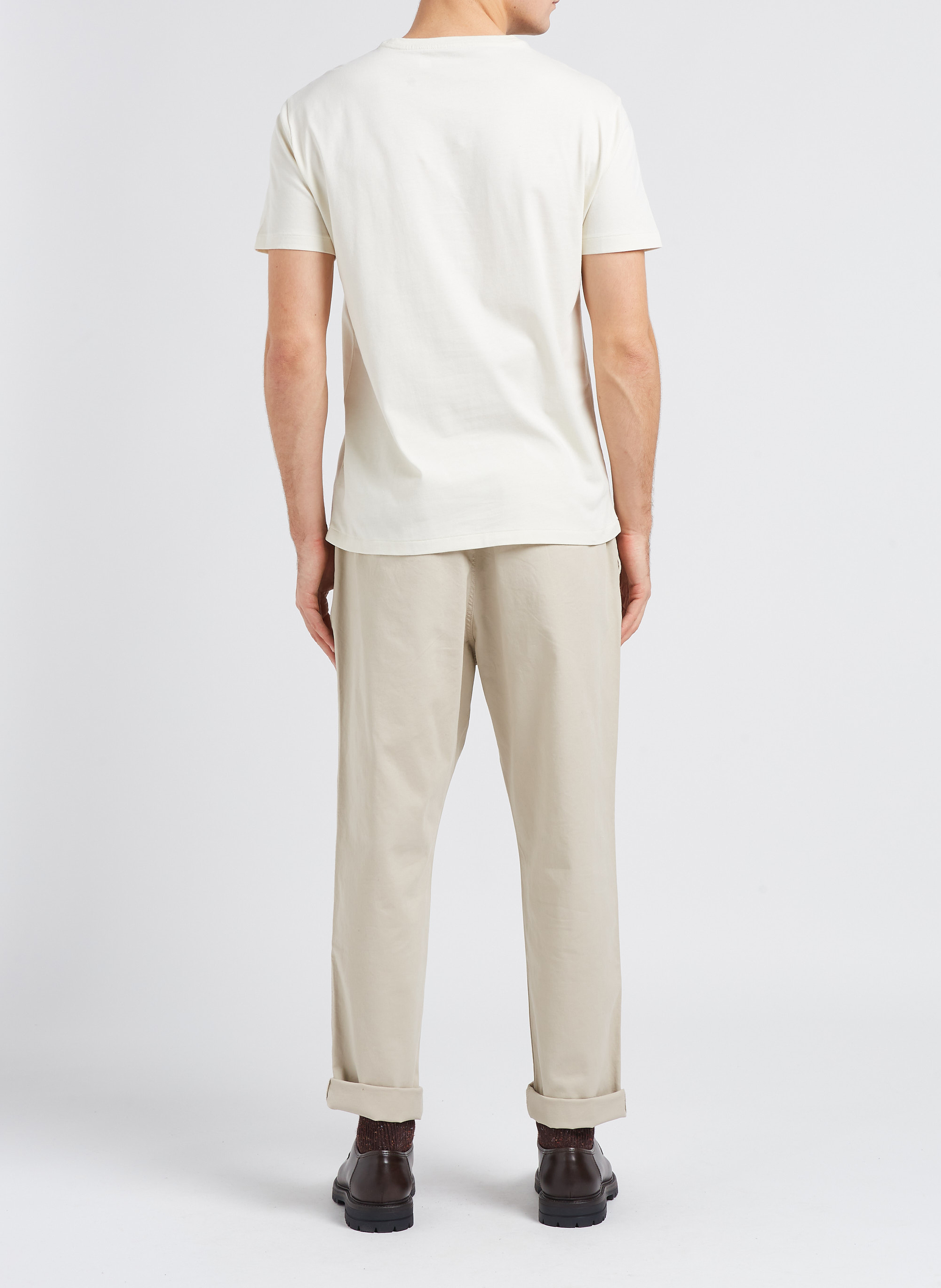 Slim-fit round-neck cotton T-shirt POLO RALPH LAUREN Beige