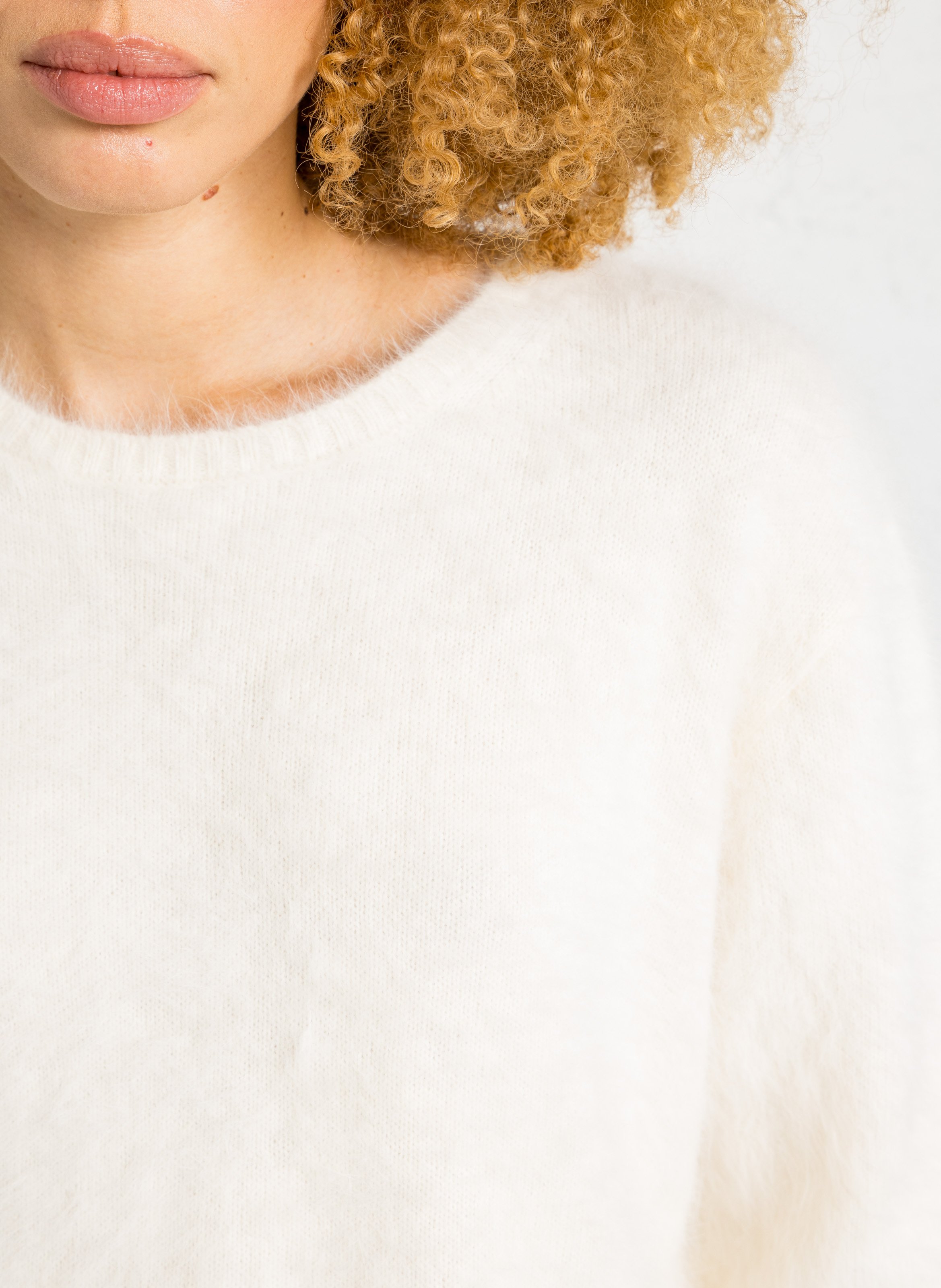 Oversized Pullover aus gemischtem Angora BELLEROSE Beige