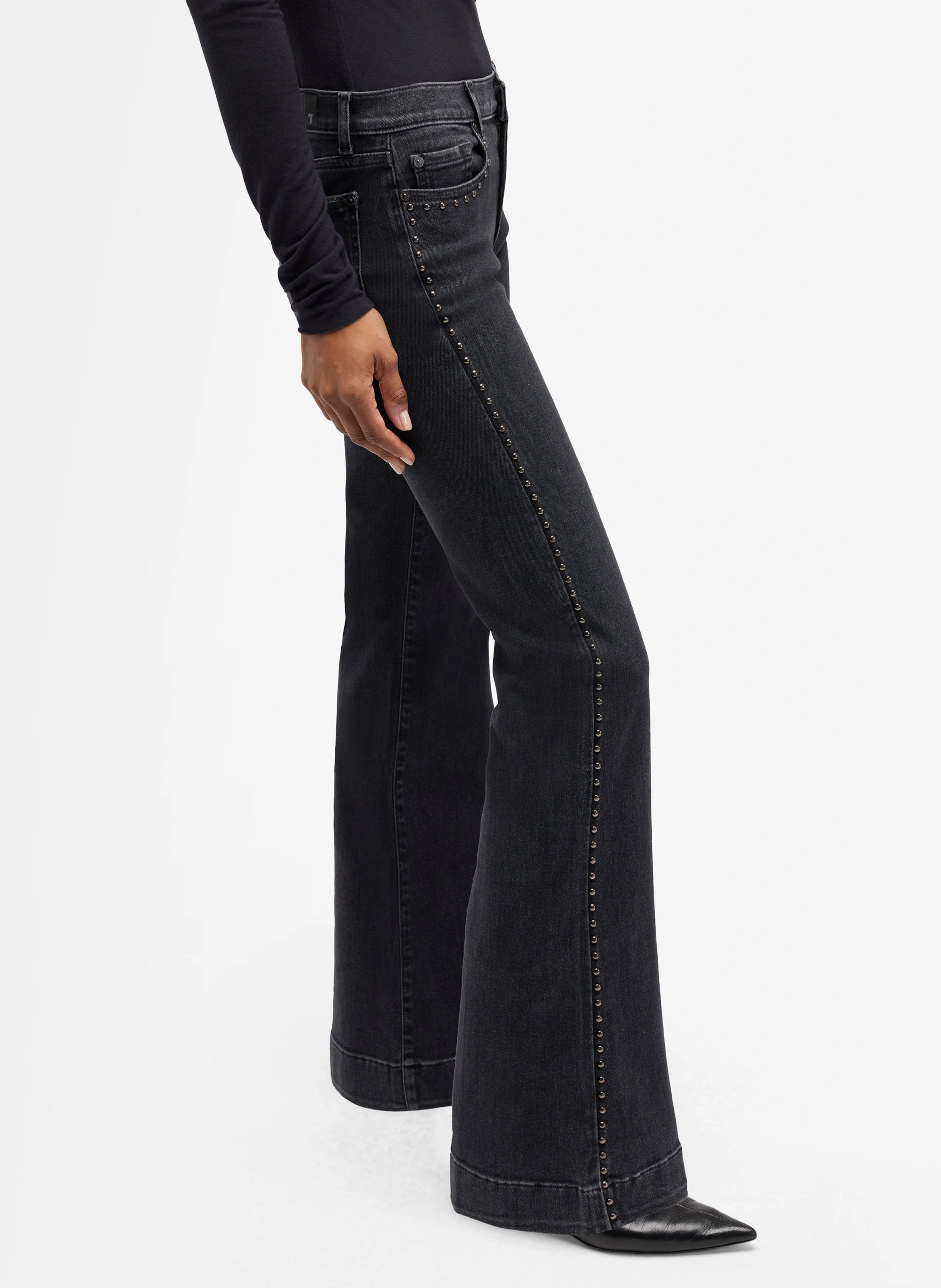 Flared Jeans aus Baumwoll-Mix 7 FOR ALL MANKIND Schwarz