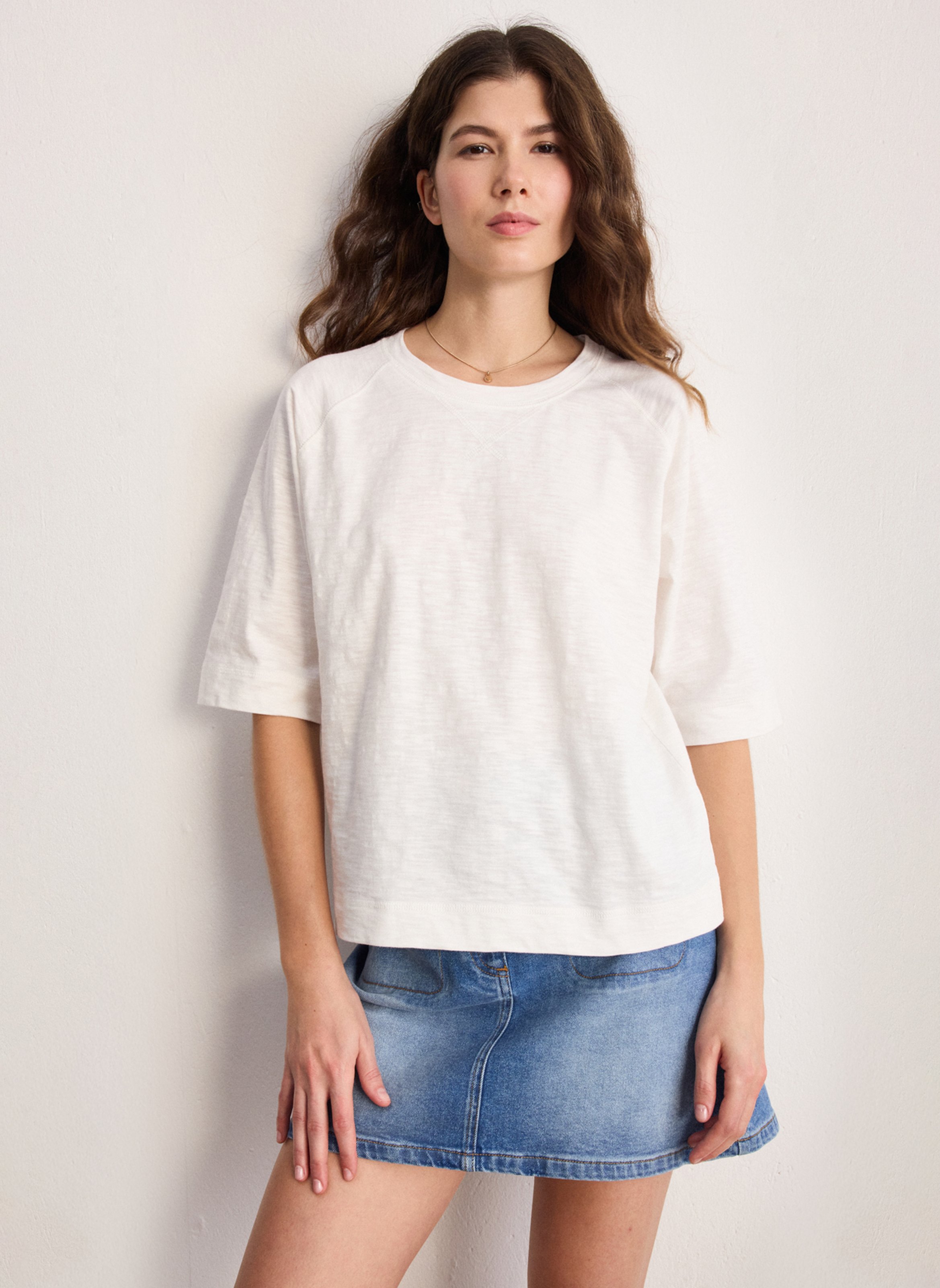 Tee-shirt oversize col rond en coton PABLO