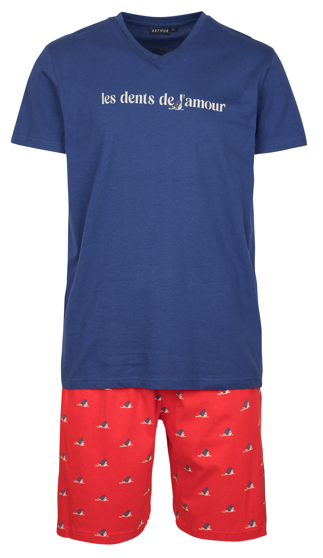 Pyjama short en coton bio ARTHUR Rouge