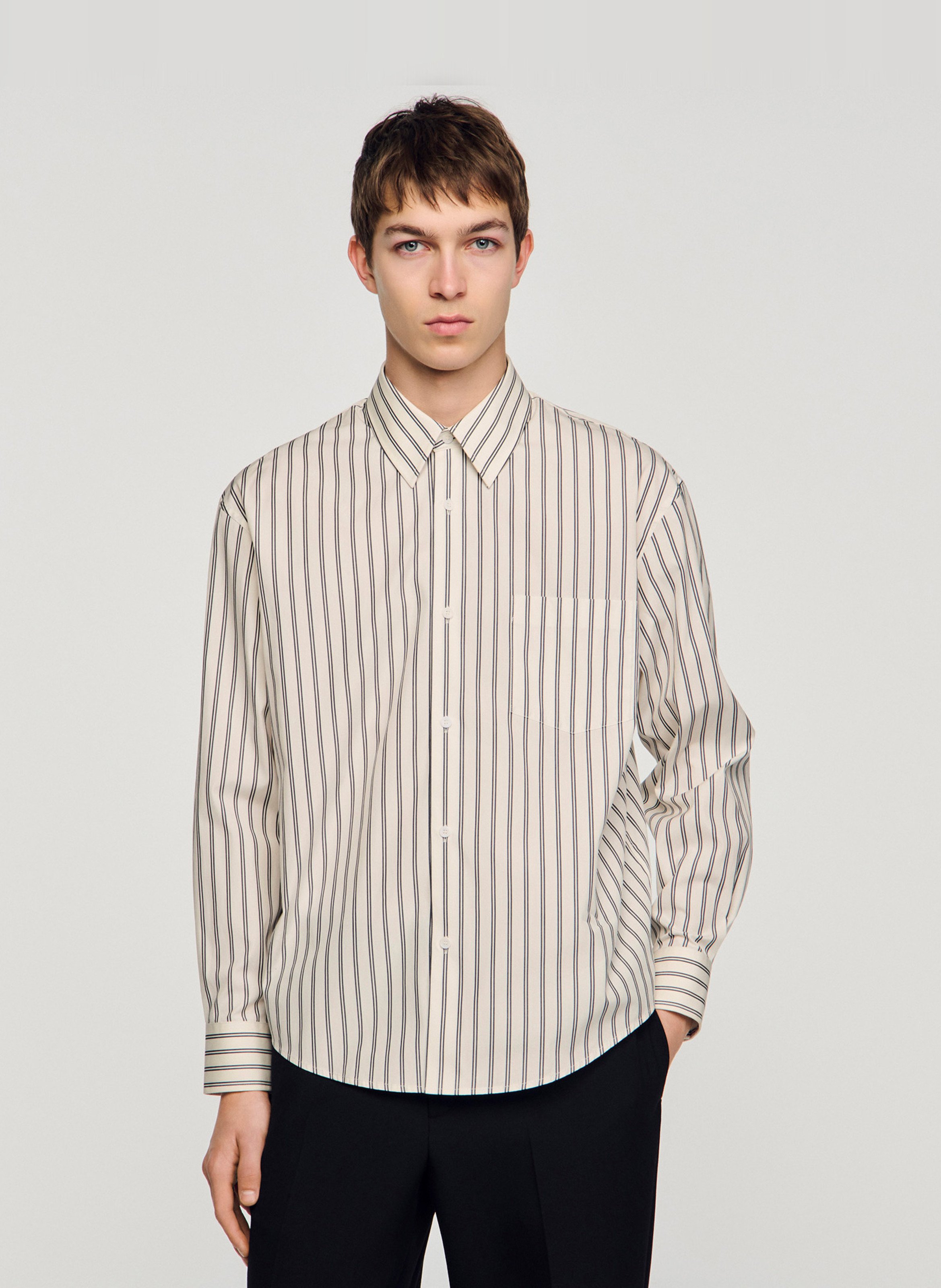 Chemise à rayures SANDRO Blanc