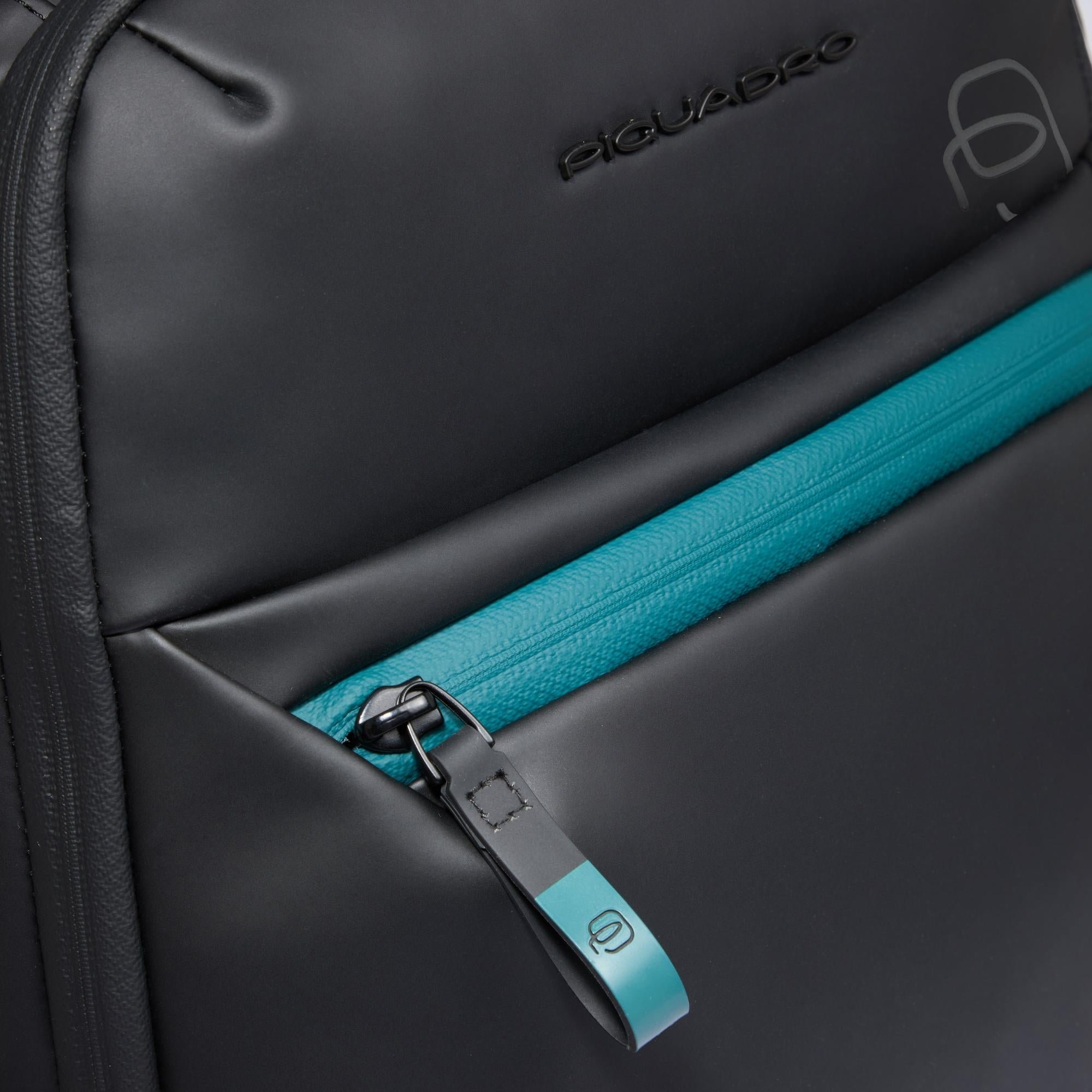 Backpack with under-seat computer and ipad® compartment with shockproof and rfid protection PIQUADRO Black