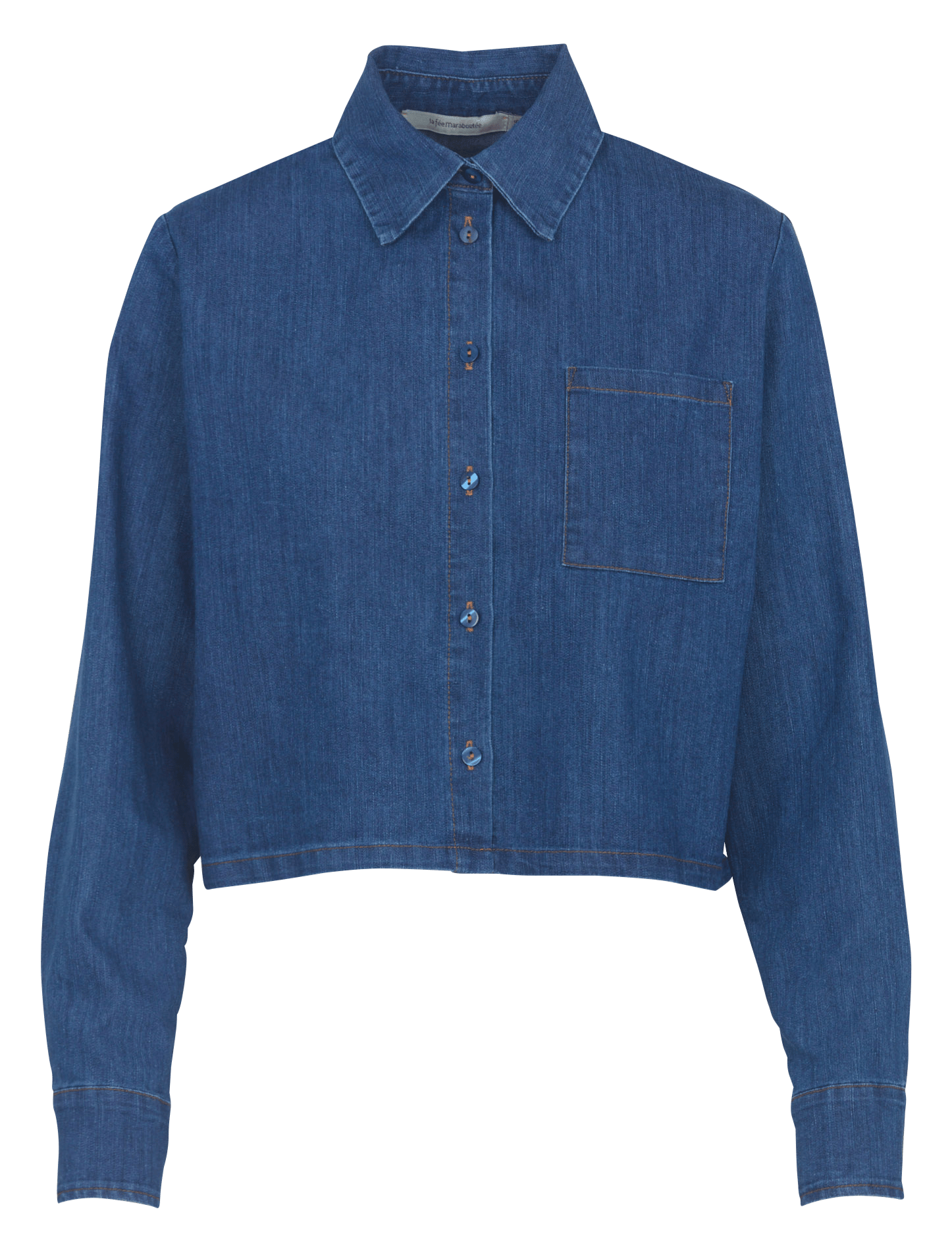 Short loose denim shirt LA FEE MARABOUTEE Blue