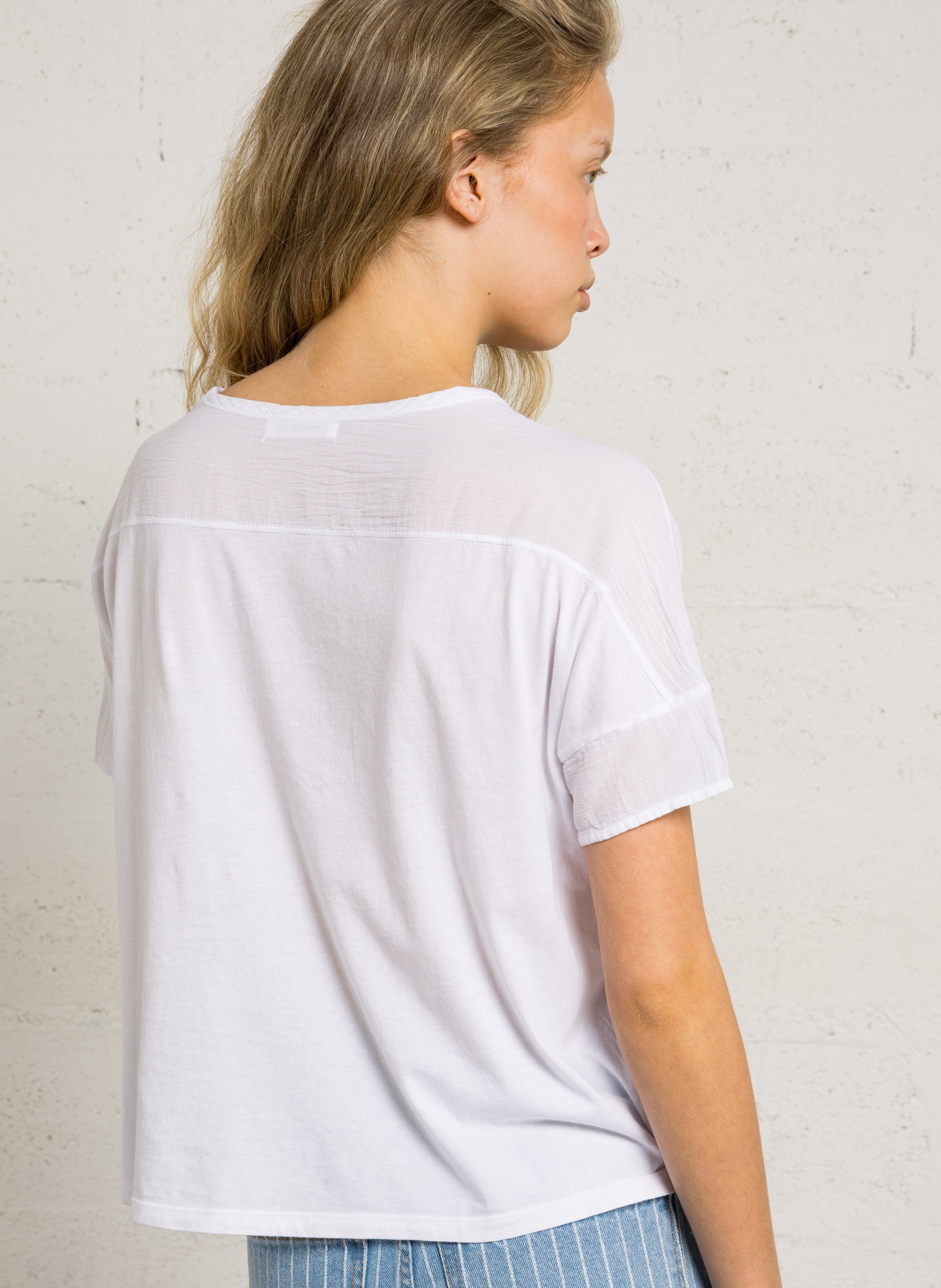 Katoenen T-shirt met ronde hals  BELLA JONES Wit