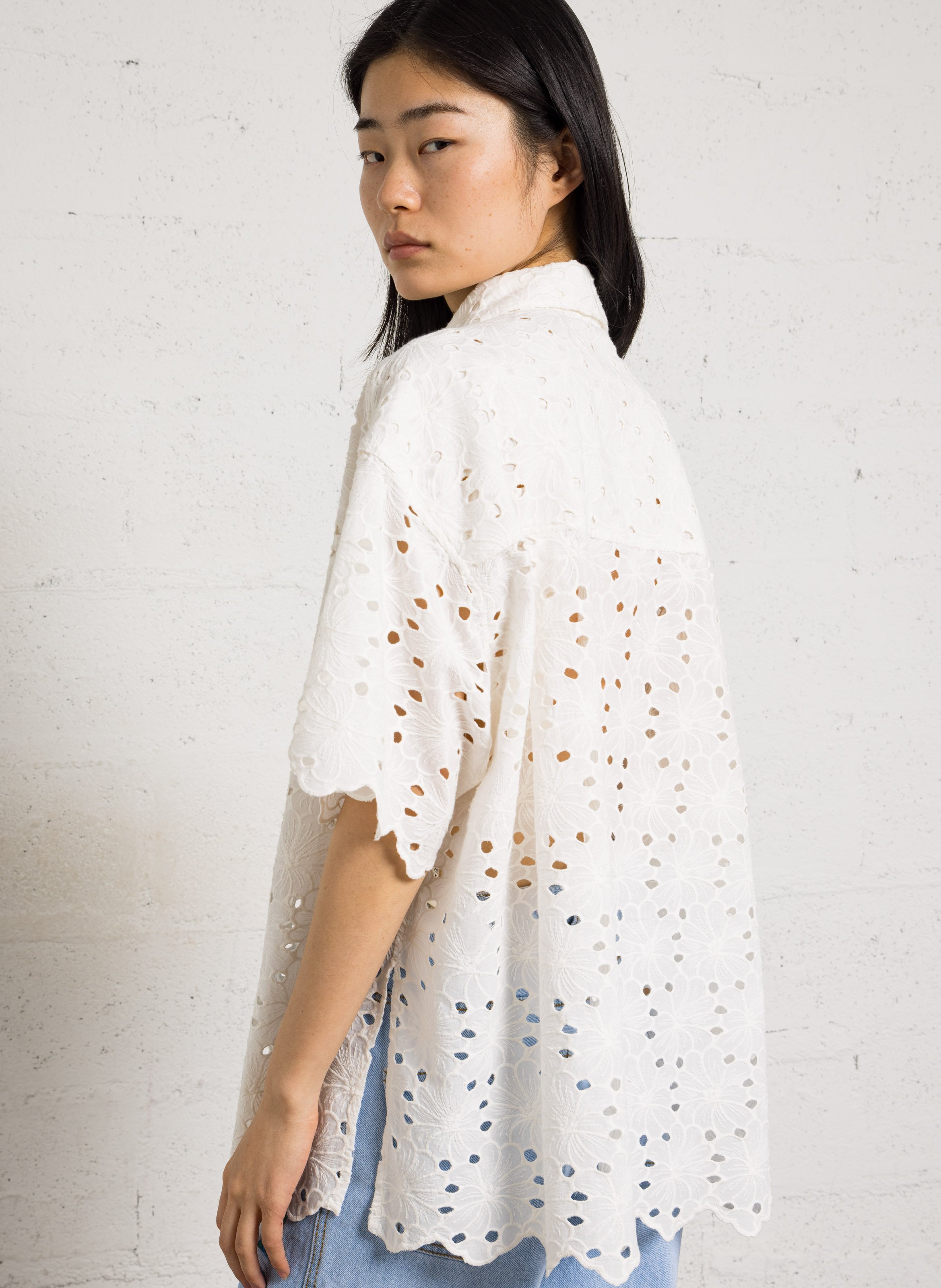 Baumwoll-Bluse BELLEPIECE Weiss