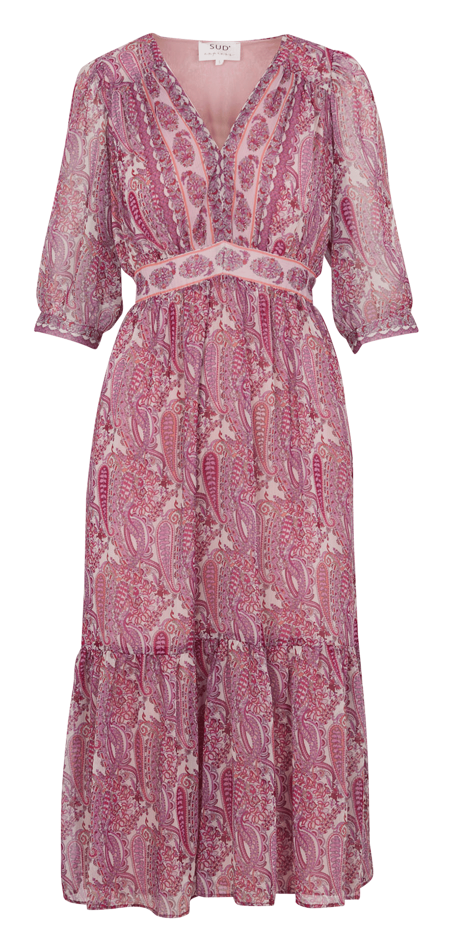 Long V-neck dress SUD EXPRESS