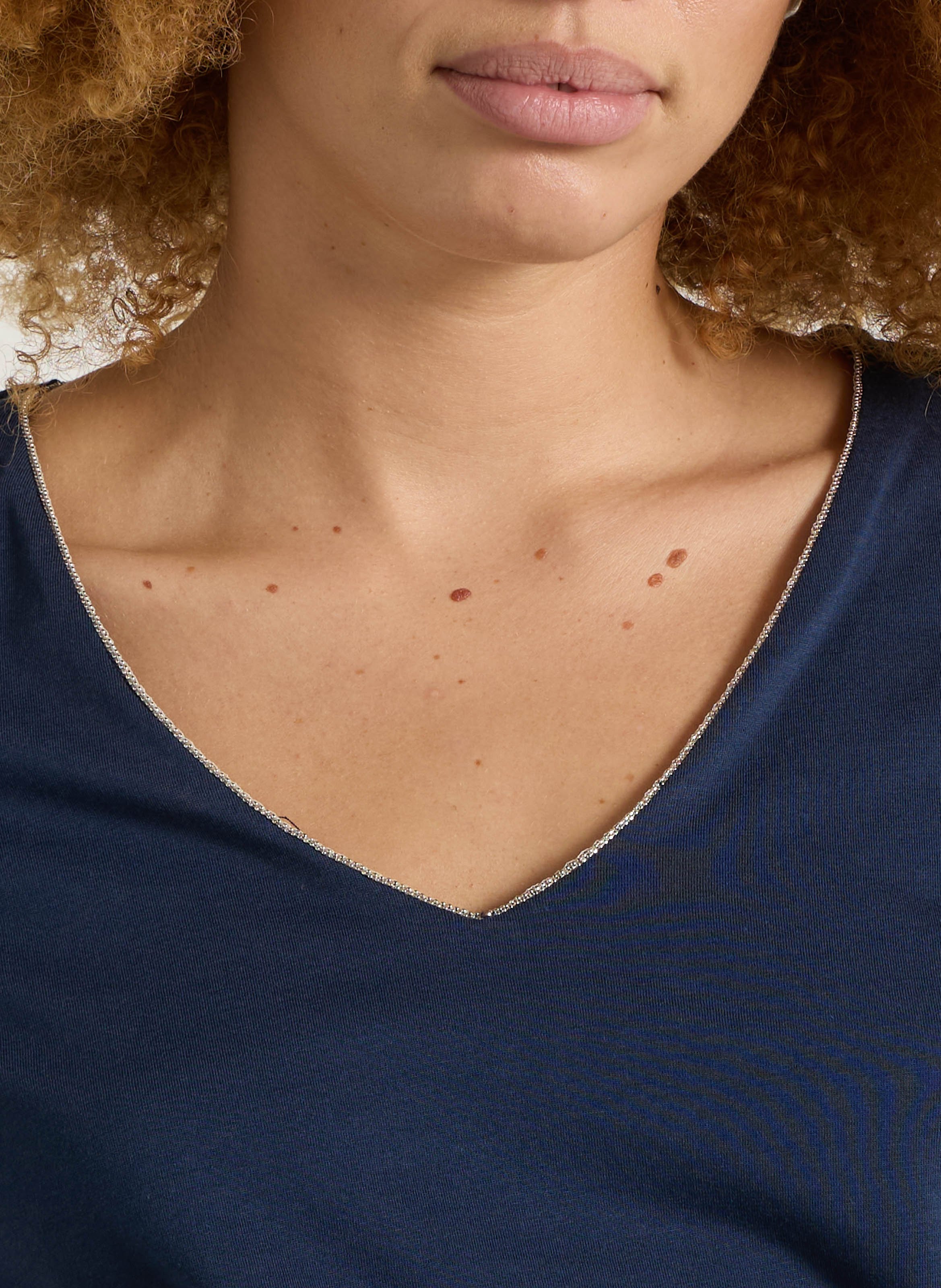 Baumwoll-T-Shirt mit V-Ausschnitt SUD EXPRESS Blau