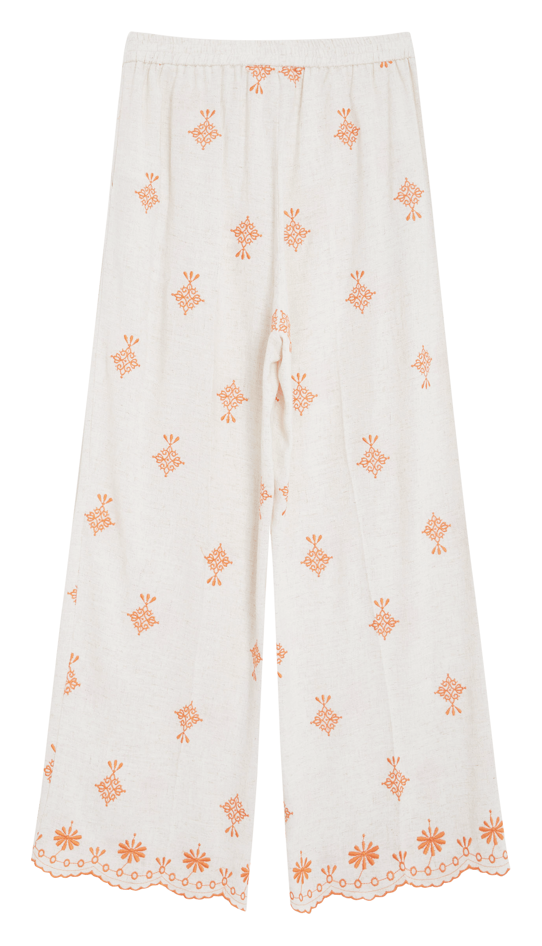 Rechte broek met borduursel GRACE ET MILA Oranje