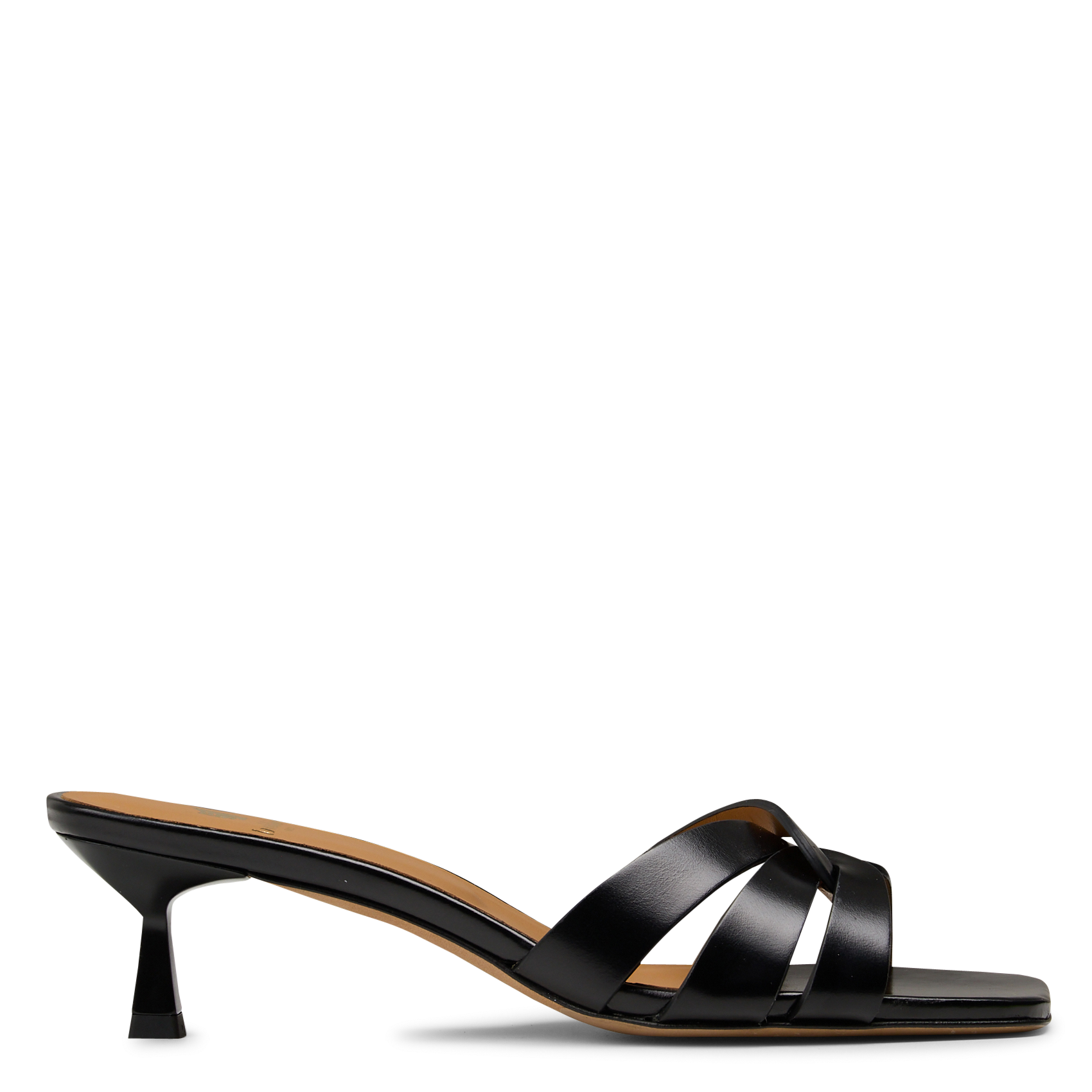 Leder-Mules mit Absatz BOBBIES Schwarz