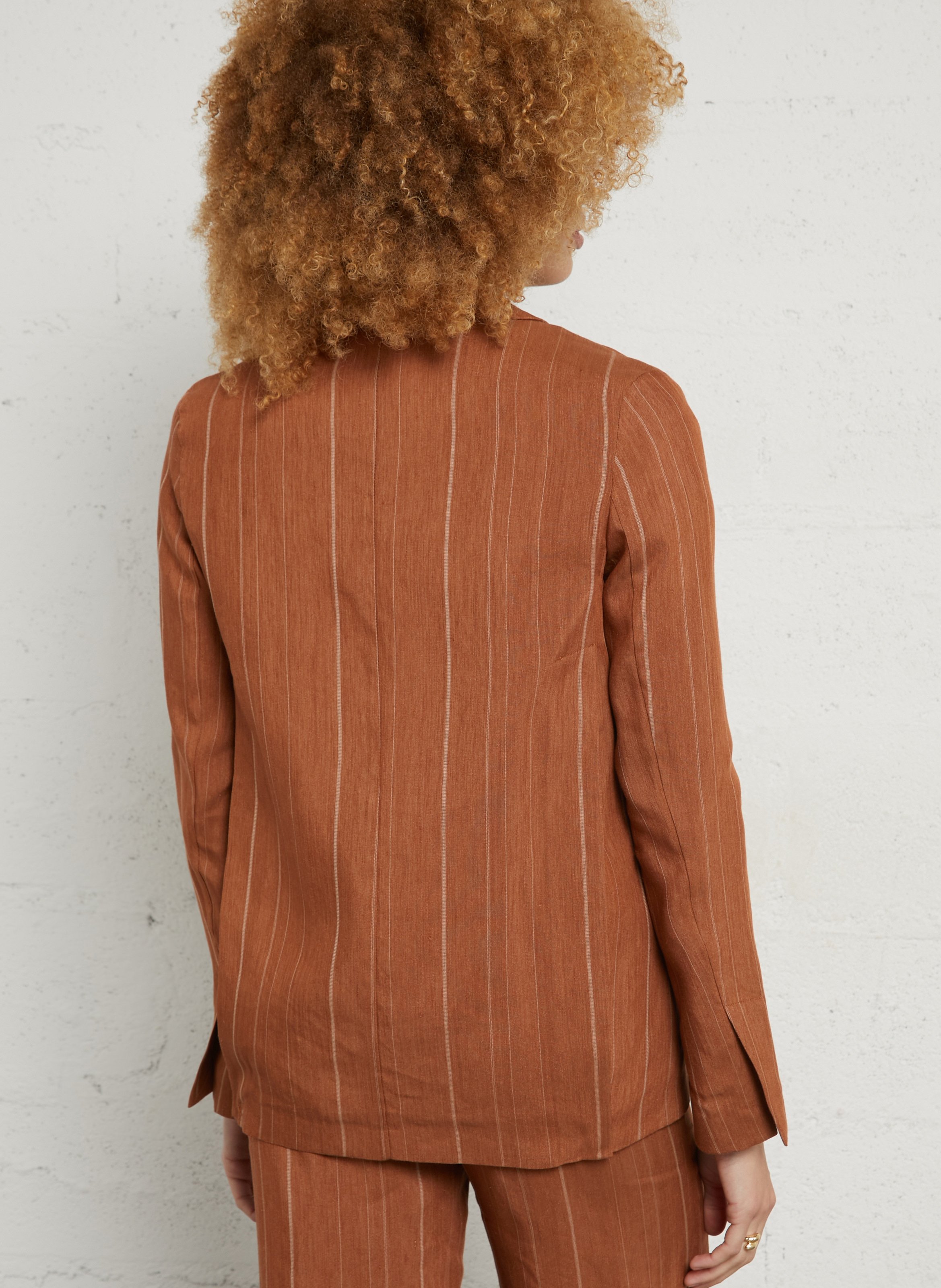 Veste de tailleur à rayures MOMONI Marron