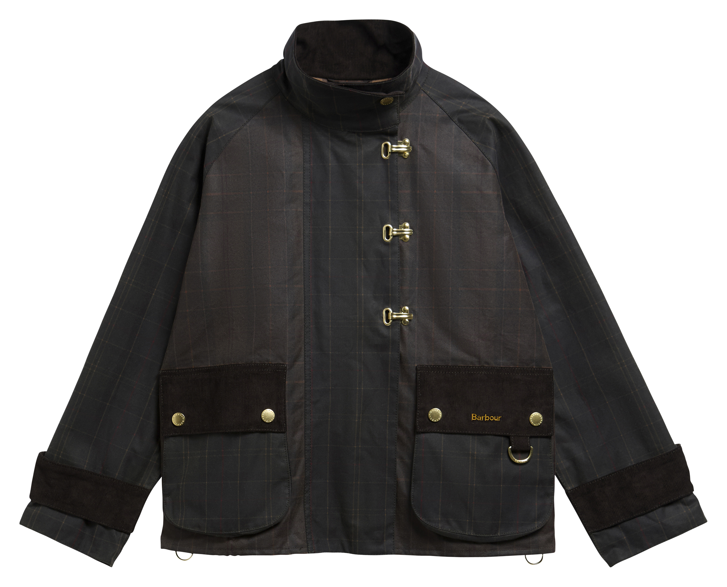 Veste ample col montant en coton BARBOUR Kaki