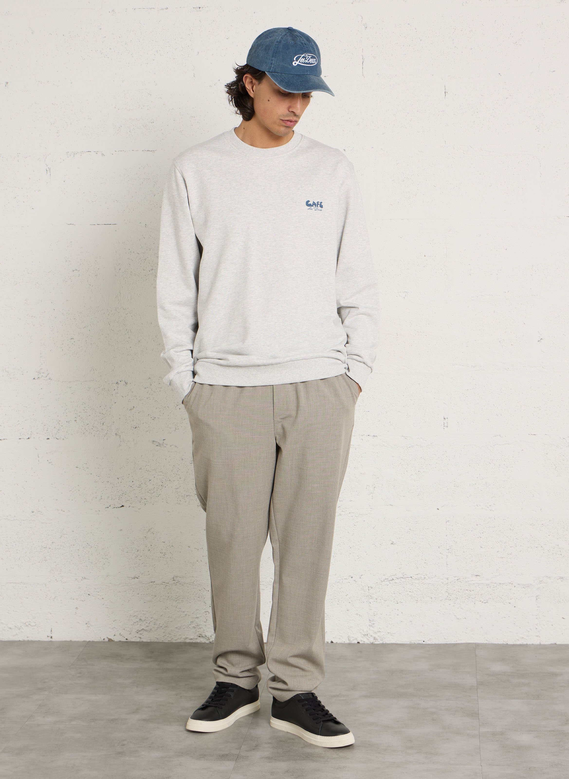Rundhals-Sweatshirt aus Bio-Baumwolle LES DEUX Grau