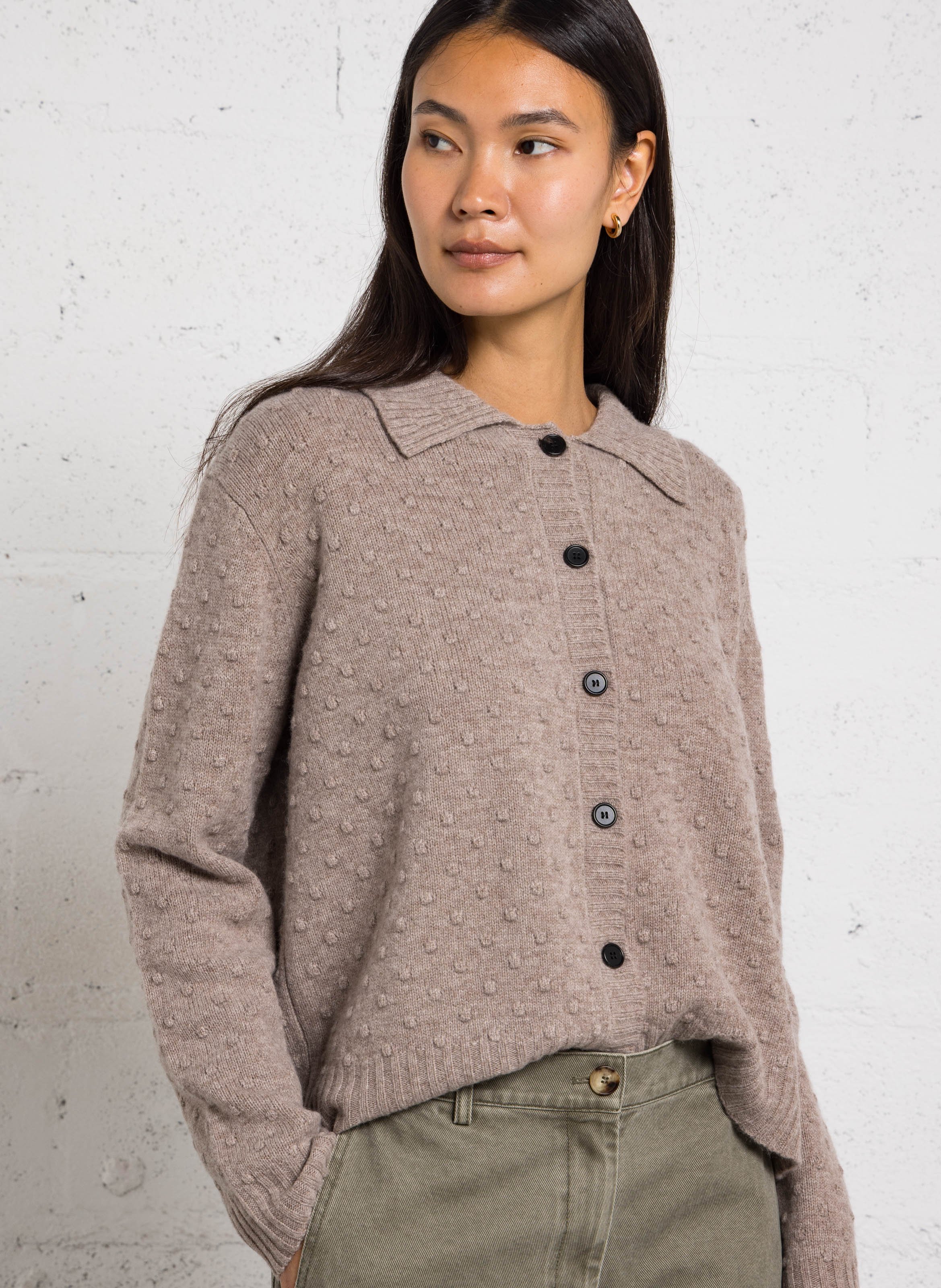Straight wool relief vest RUE DE TOKYO Beige