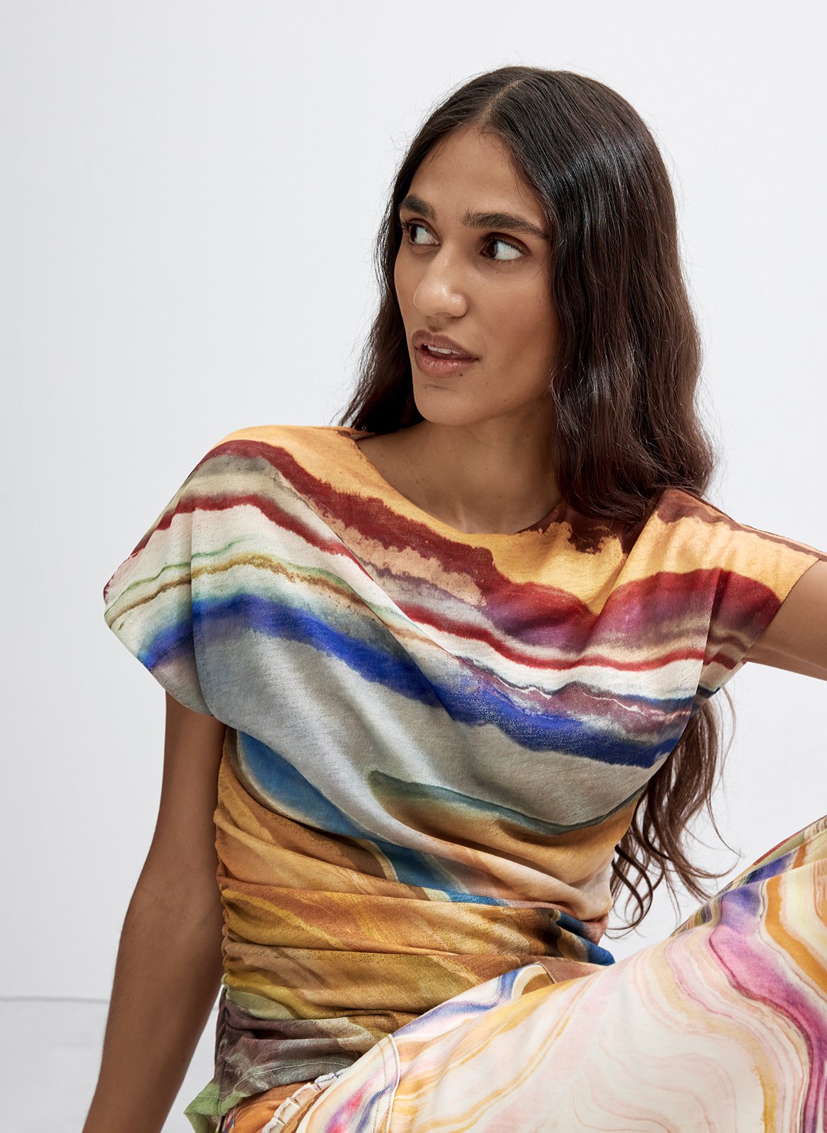 Tee-shirt fluide imprimé DESIGUAL Multicolore