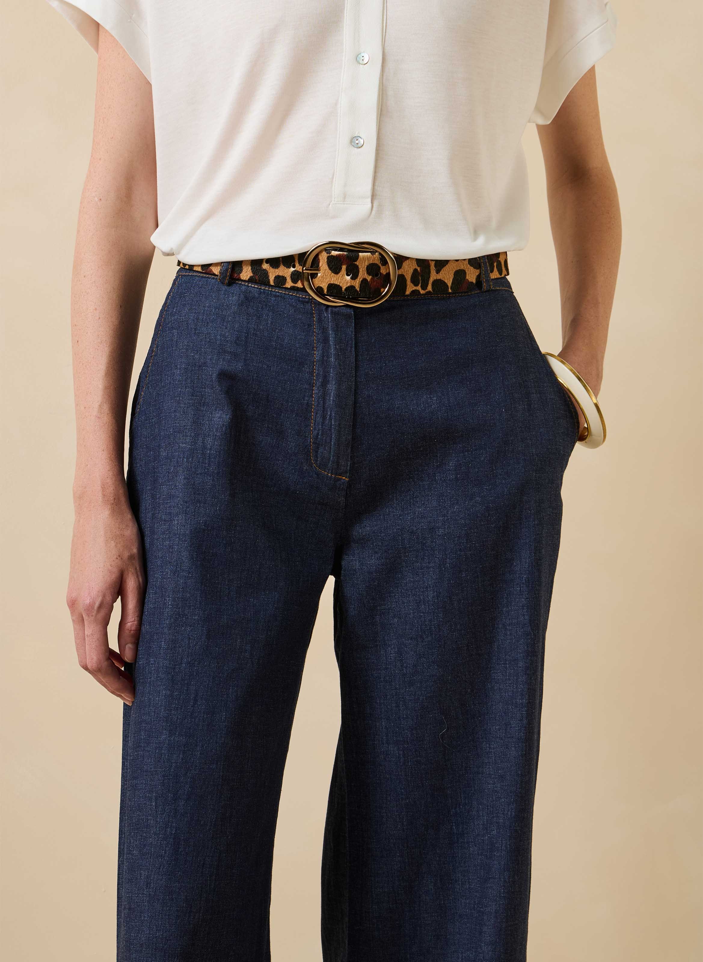 Leather belt LA FEE MARABOUTEE Brown