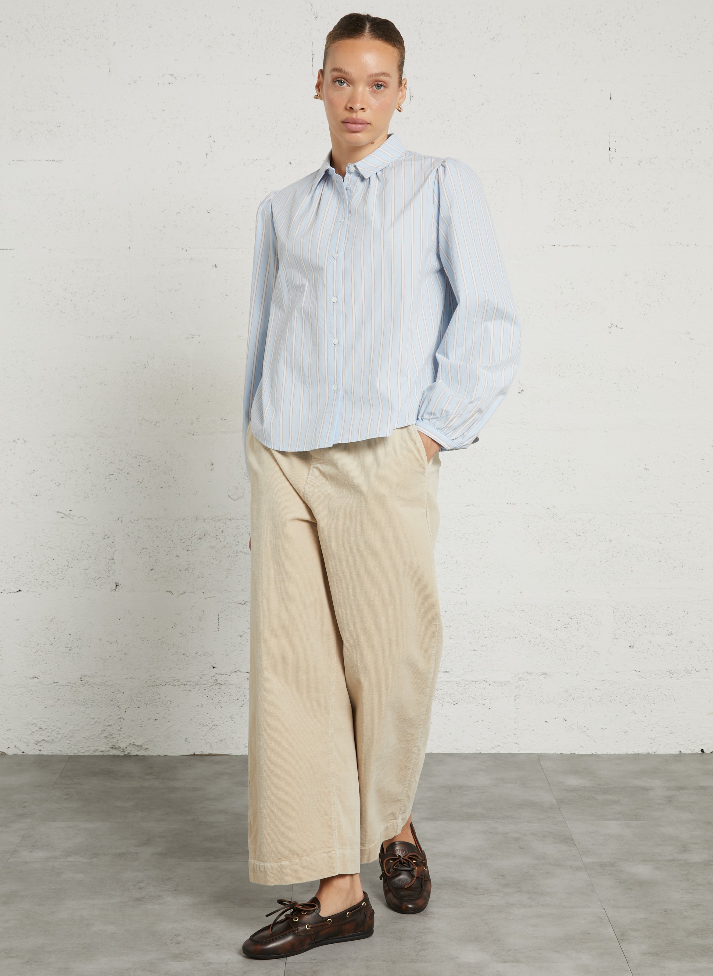 Loose-fit striped cotton shirt JC SOPHIE Blue
