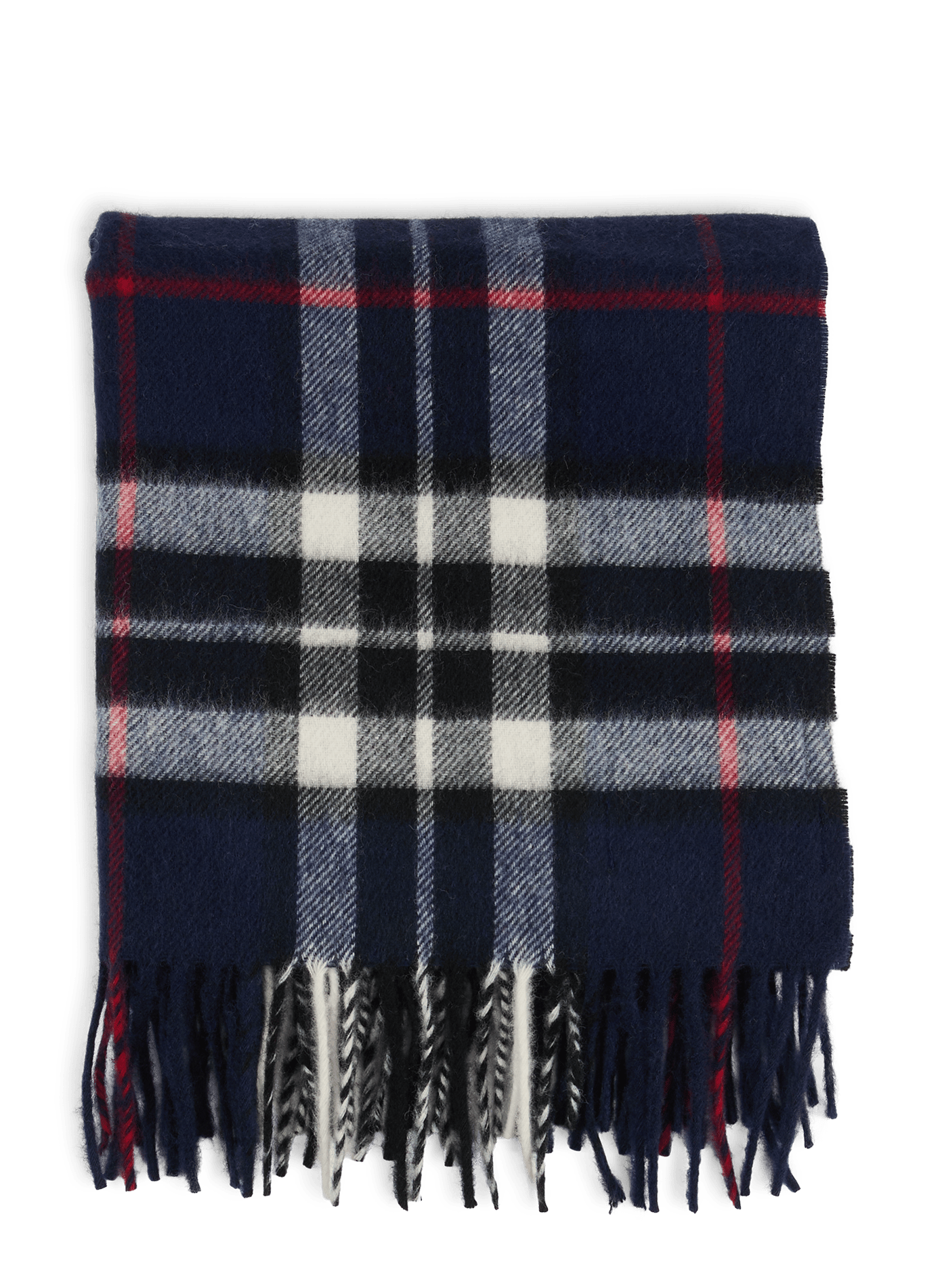 Checked fringed merino wool scarf SAISON 1865 Multicolored
