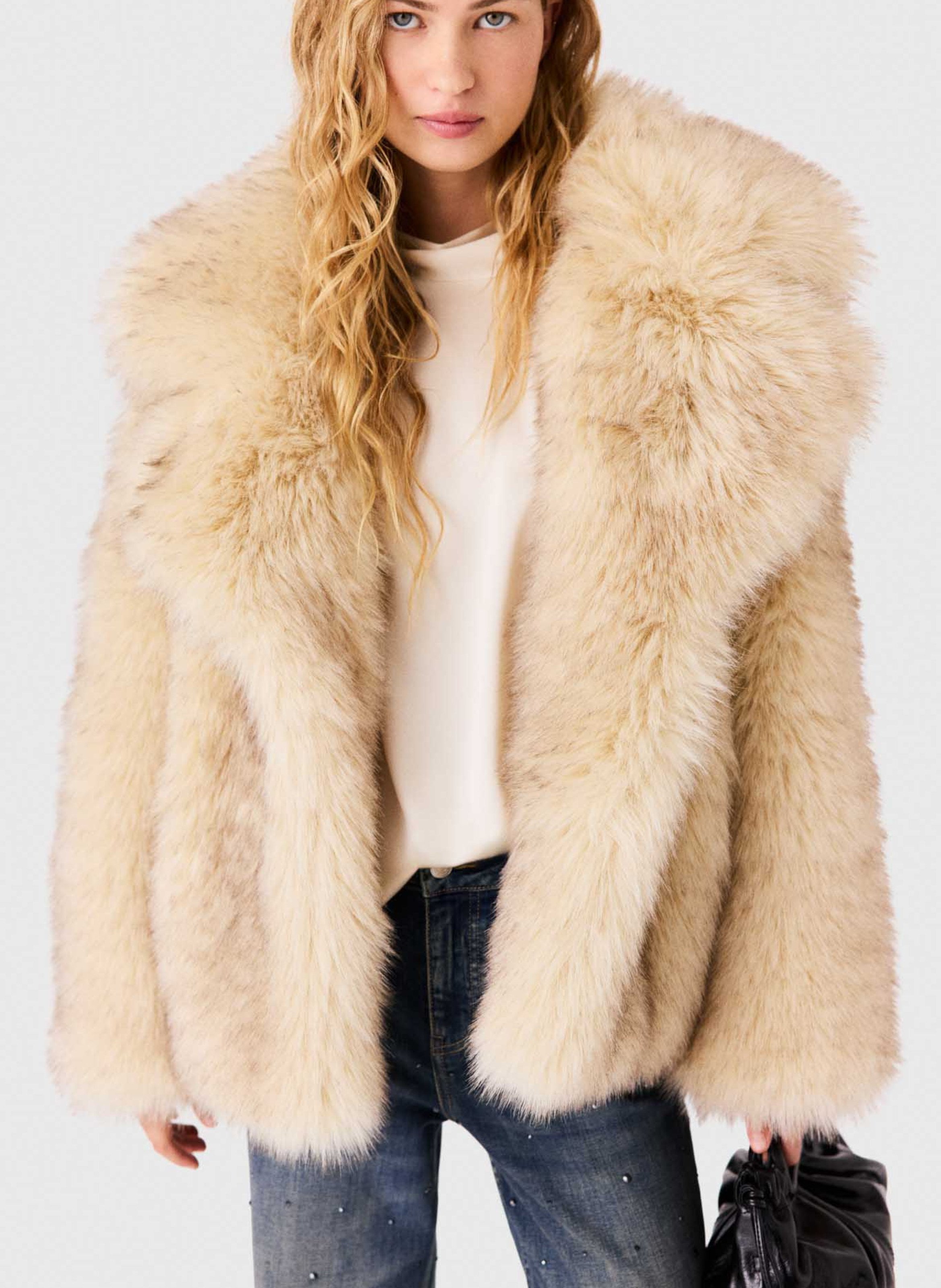 Oversized korte jas MAJE Beige