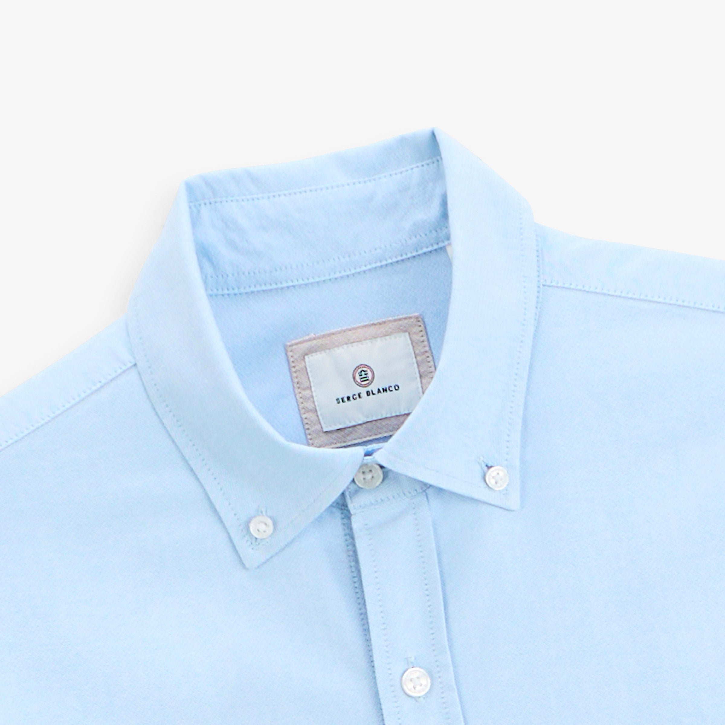 Long sleeve Oxford shirt with light blue strap SERGE BLANCO Blue