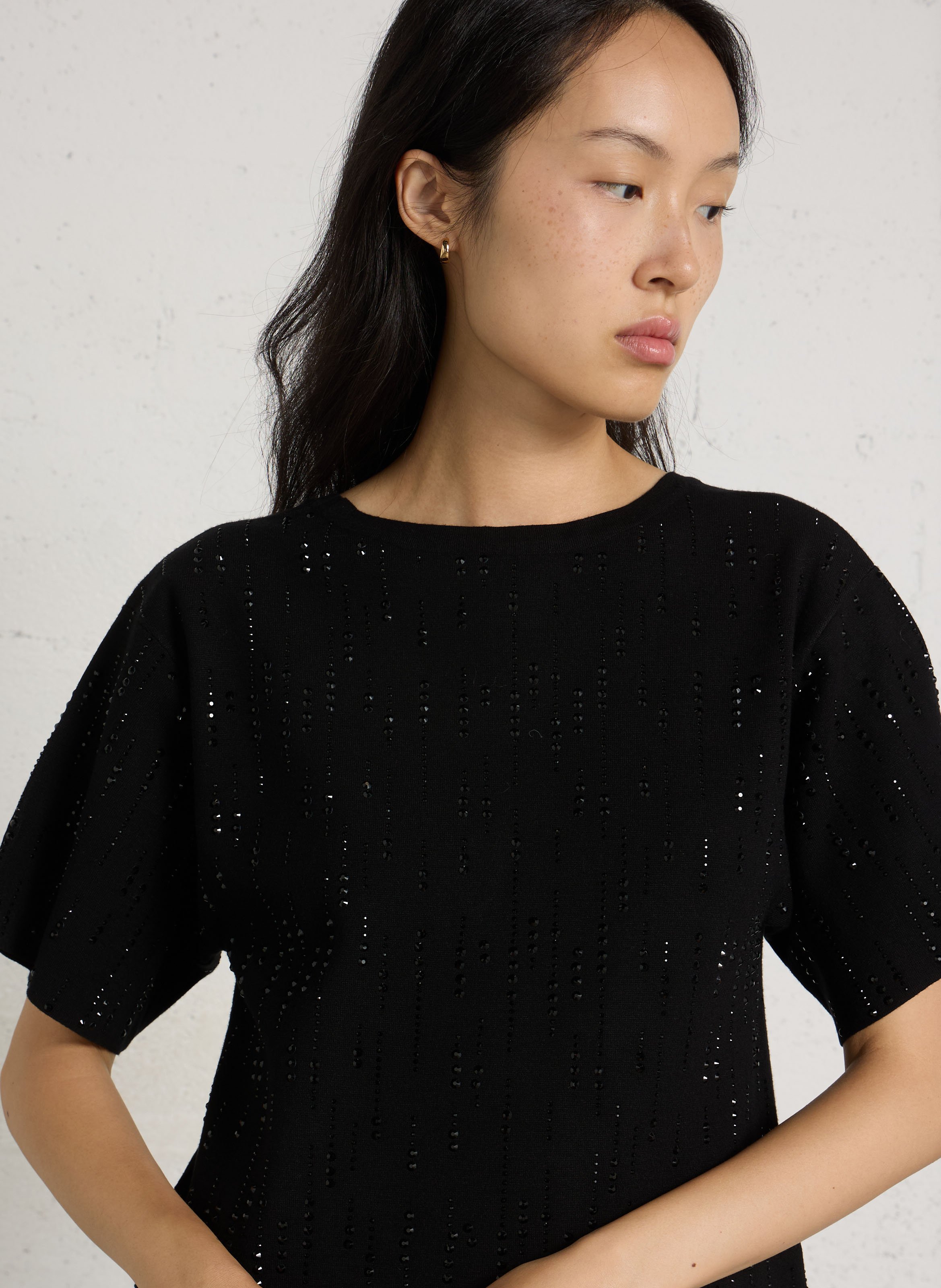 Kurzes Kleid mit strassbesetztem Dekolleté LIU JO Schwarz