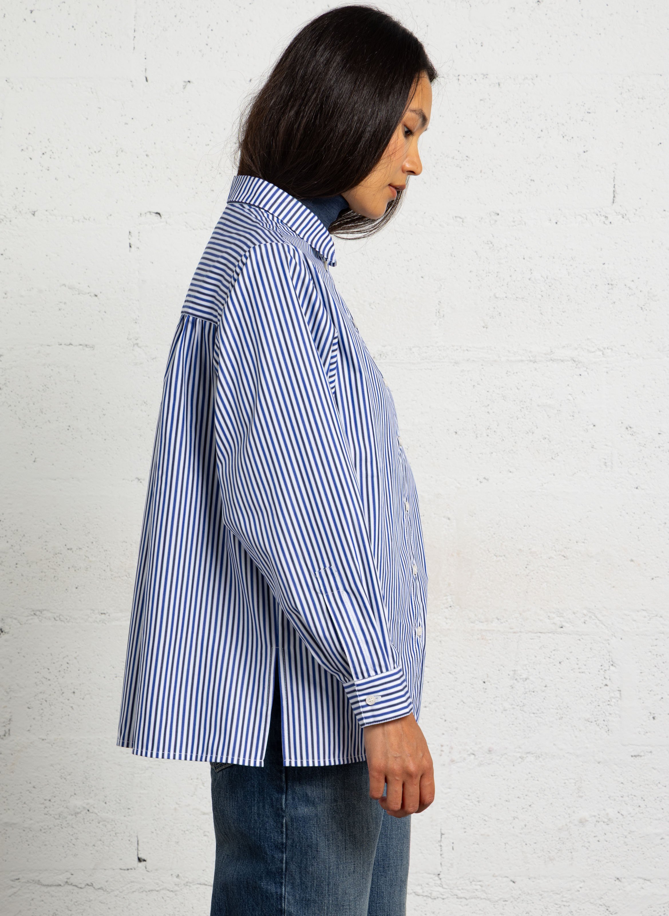 Cotton shirt with classic collar SUZIE WINKLE Blue