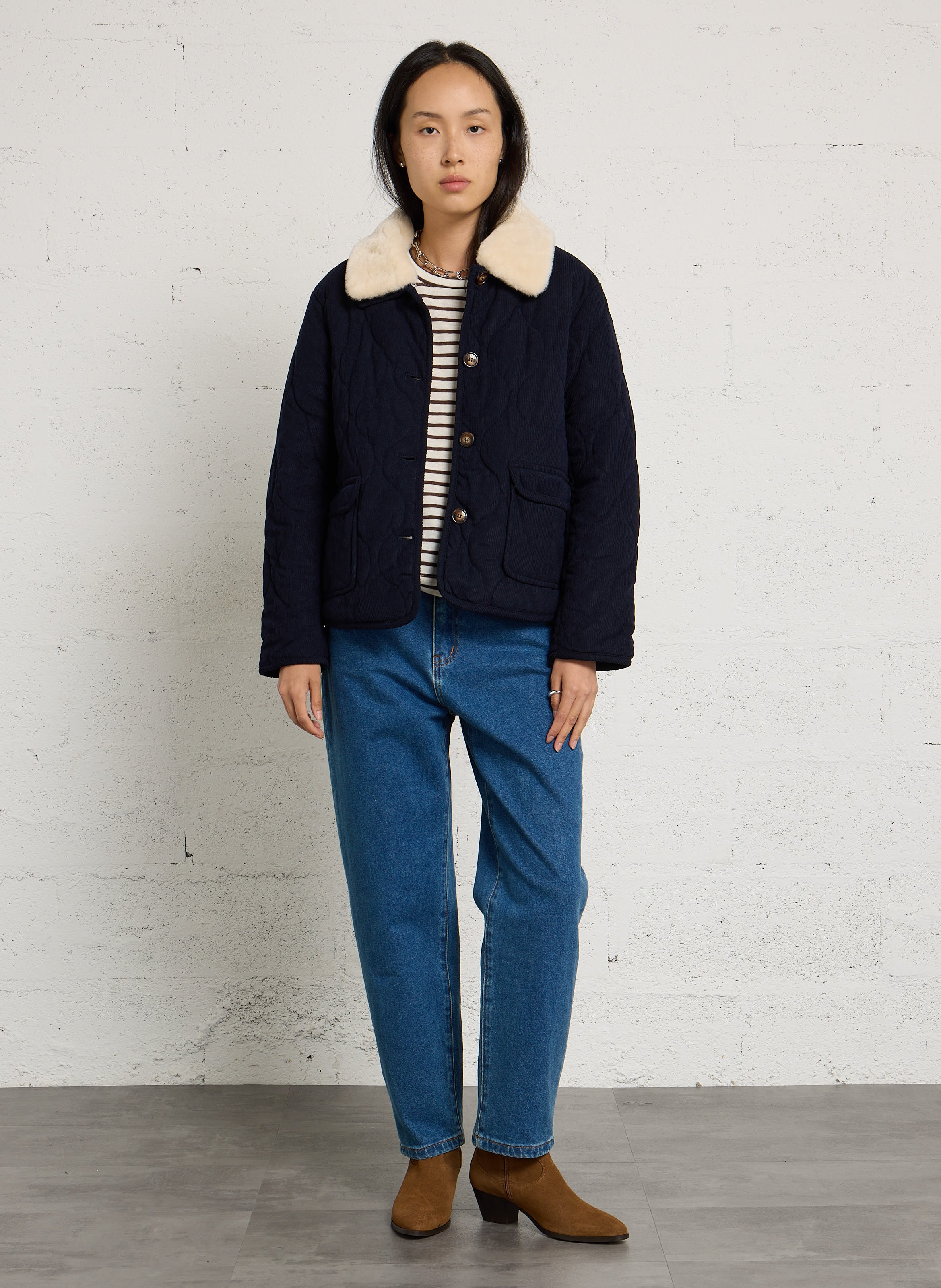 Mom jeans van katoenmix LA PETITE ETOILE Blauw