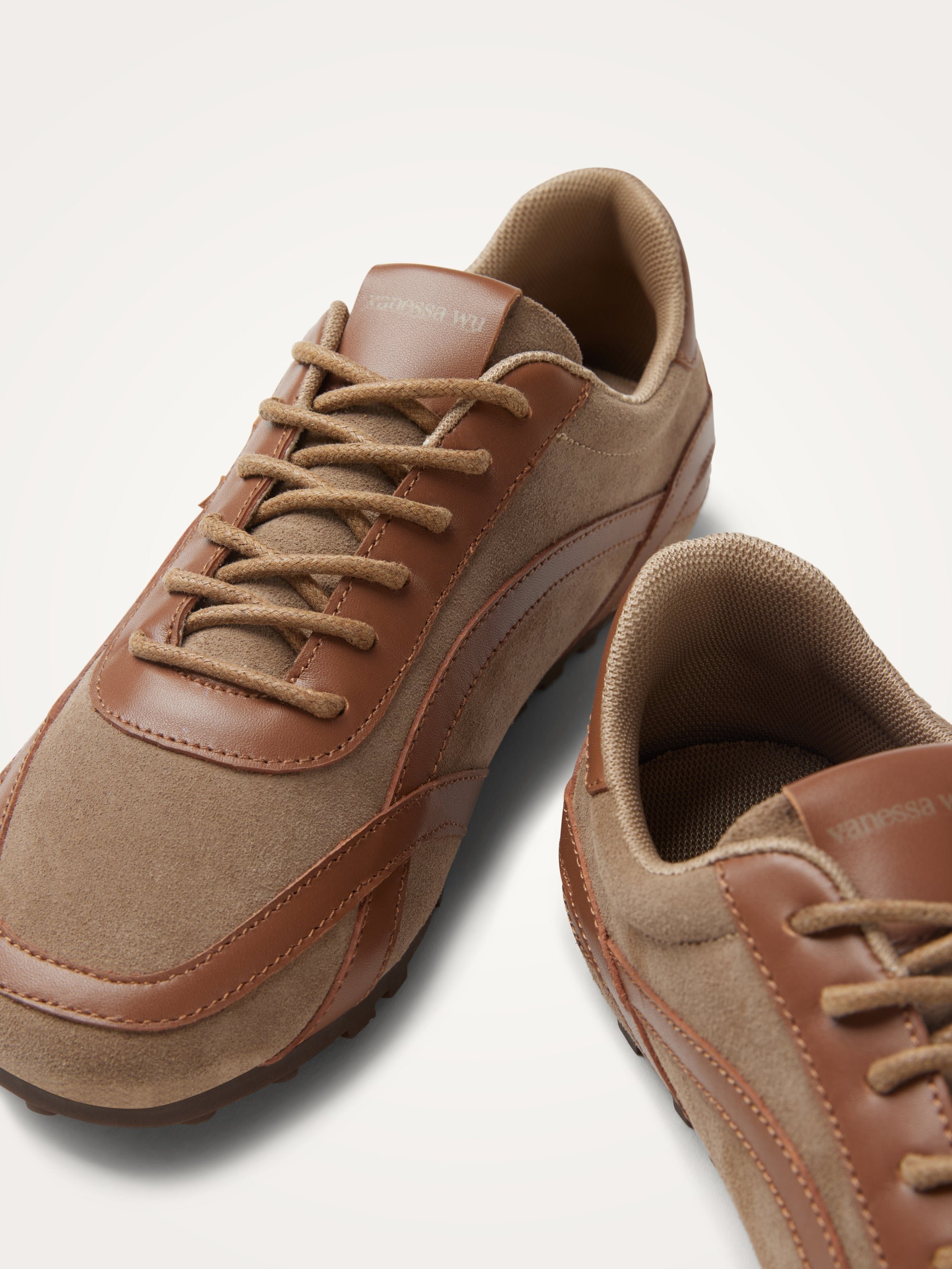 Monogram sneakers with slim serrated sole VANESSA WU Brown