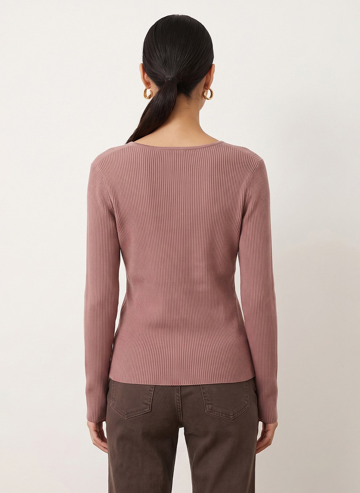 Taillierter Pullover mit Rundhalsausschnitt KOOKAI Rosa